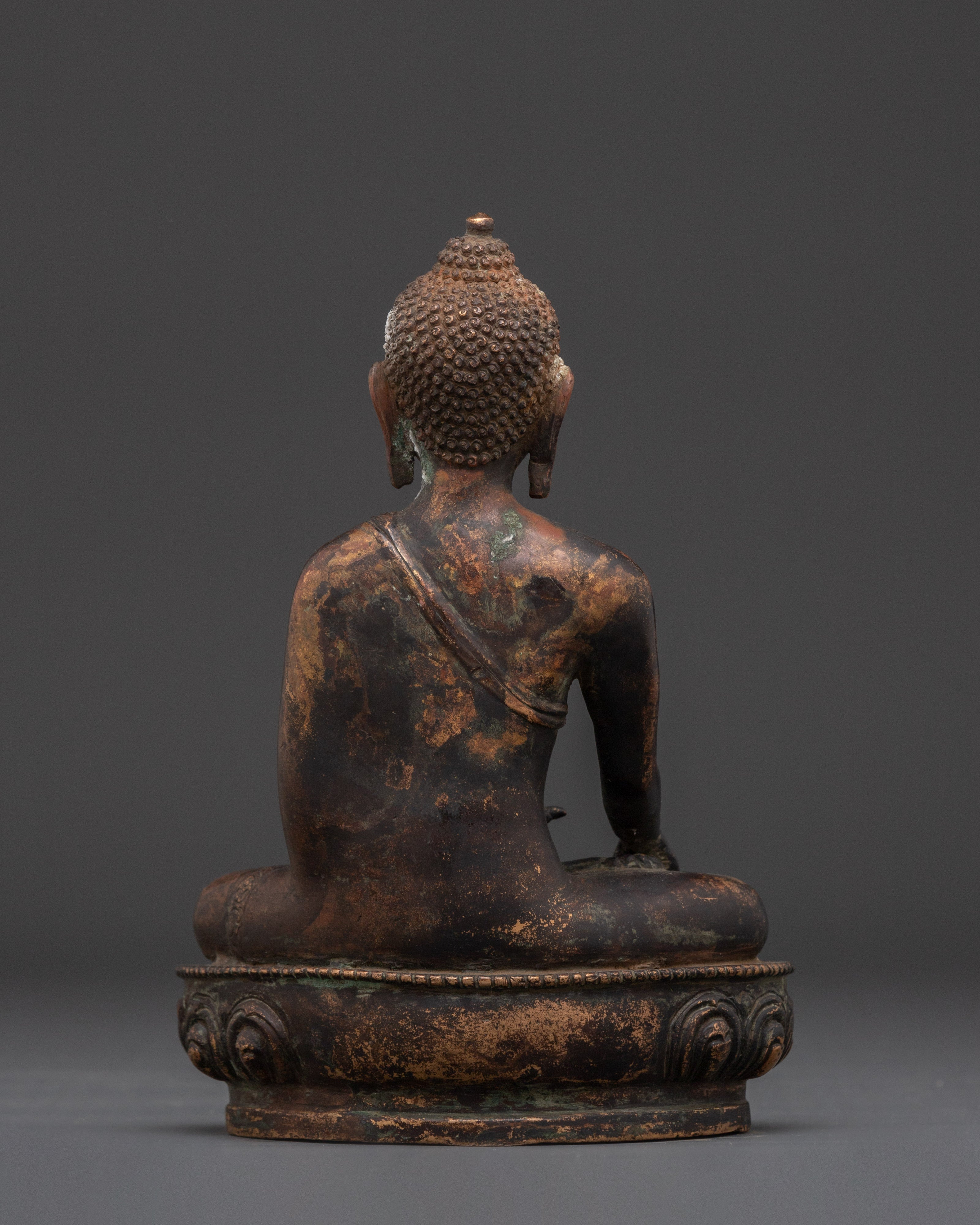 20cm Shakyamuni Buddha Statue | Antique Copper Buddha for Altar