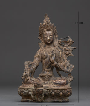Buddhist Handmade Red Tara Statue | Divine Guardian