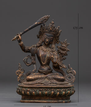 Handcrafted Manjushri Statue | Buddhist God of Wisdom