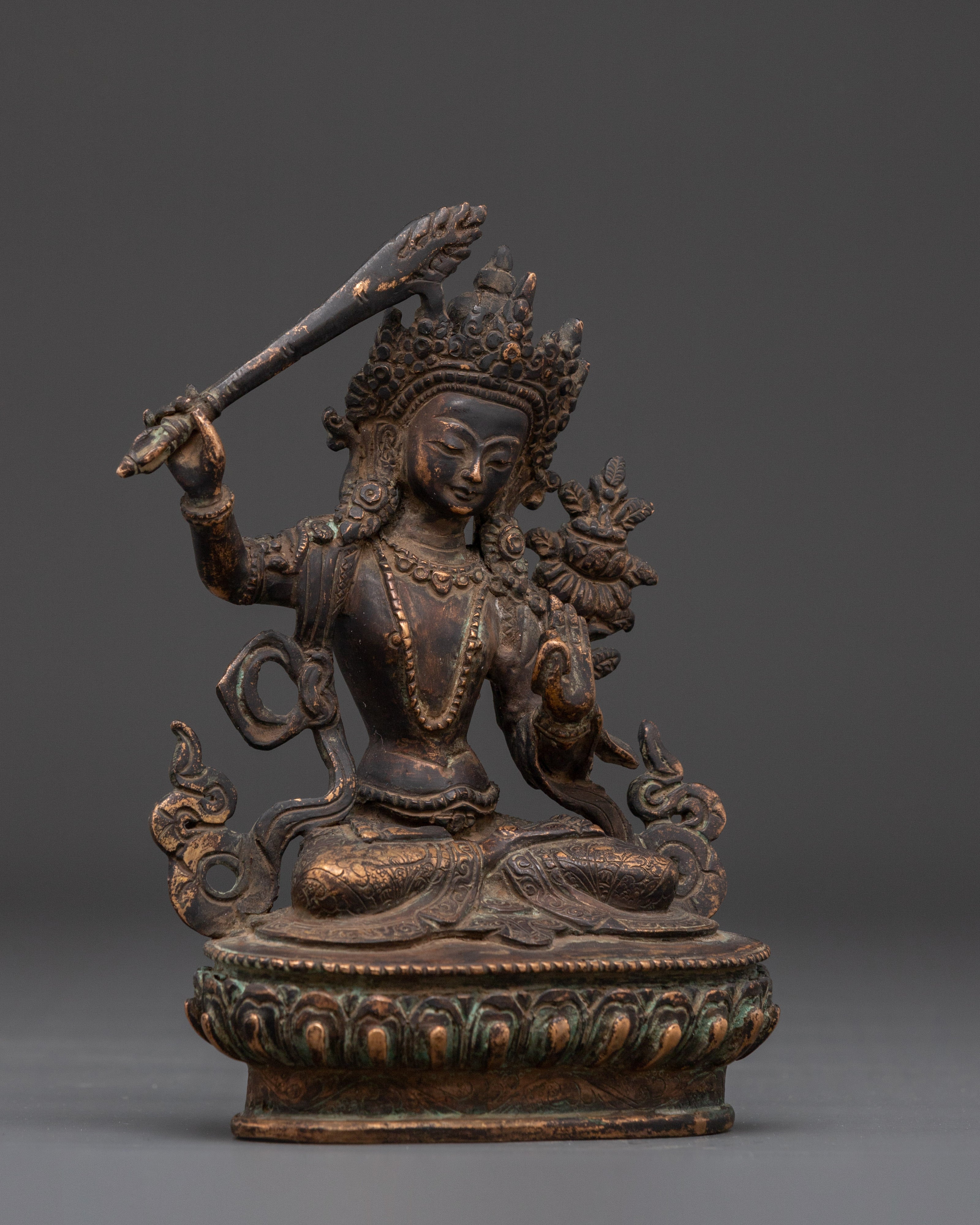 Handcrafted Manjushri Statue | Buddhist God of Wisdom