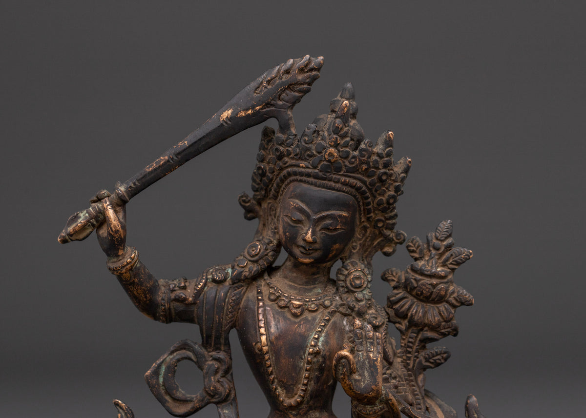 Handcrafted Manjushri Statue | Buddhist God of Wisdom