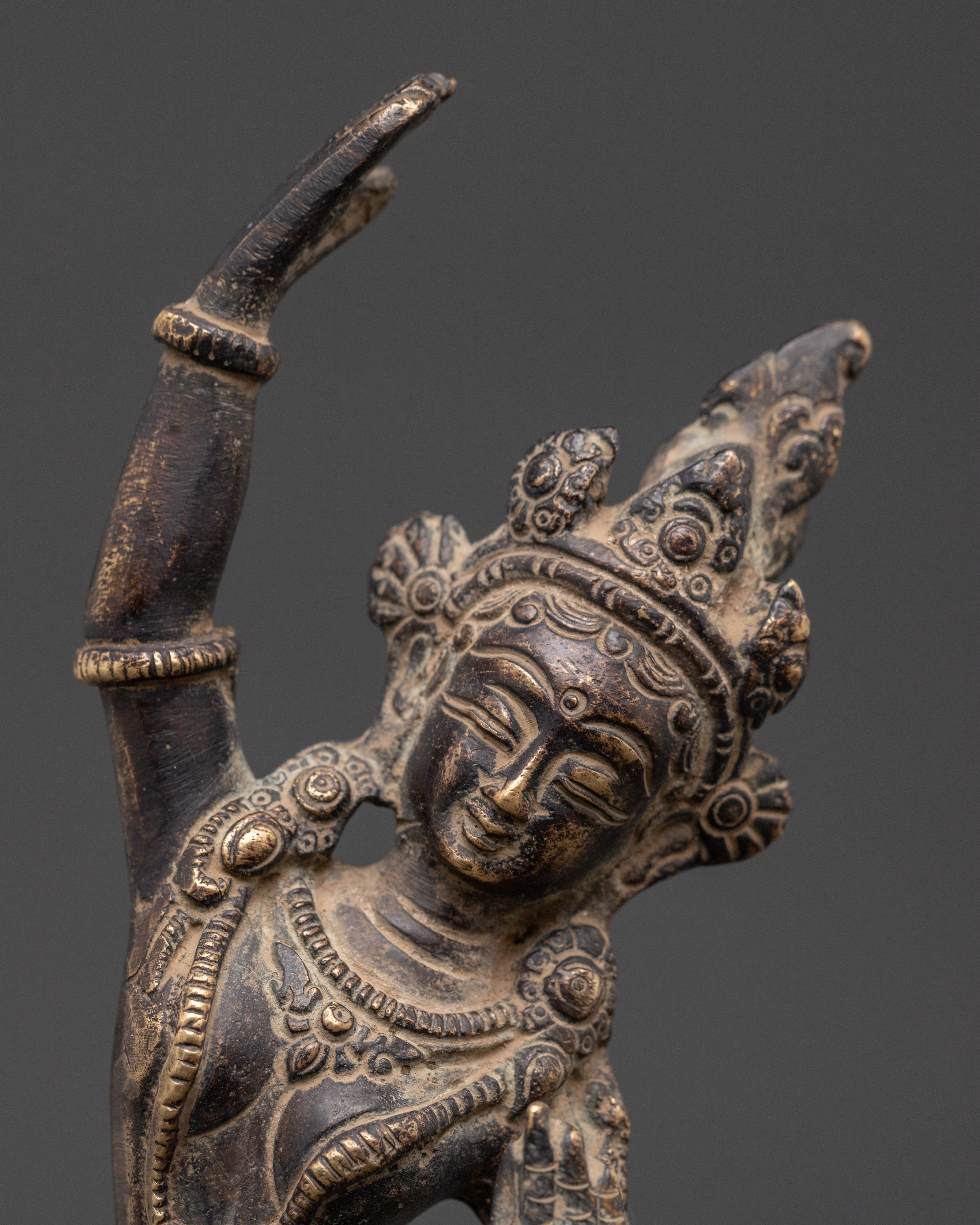 Handcrafted Mayadevi Statue | Copper Buddhist Sculpture with Antique Finish