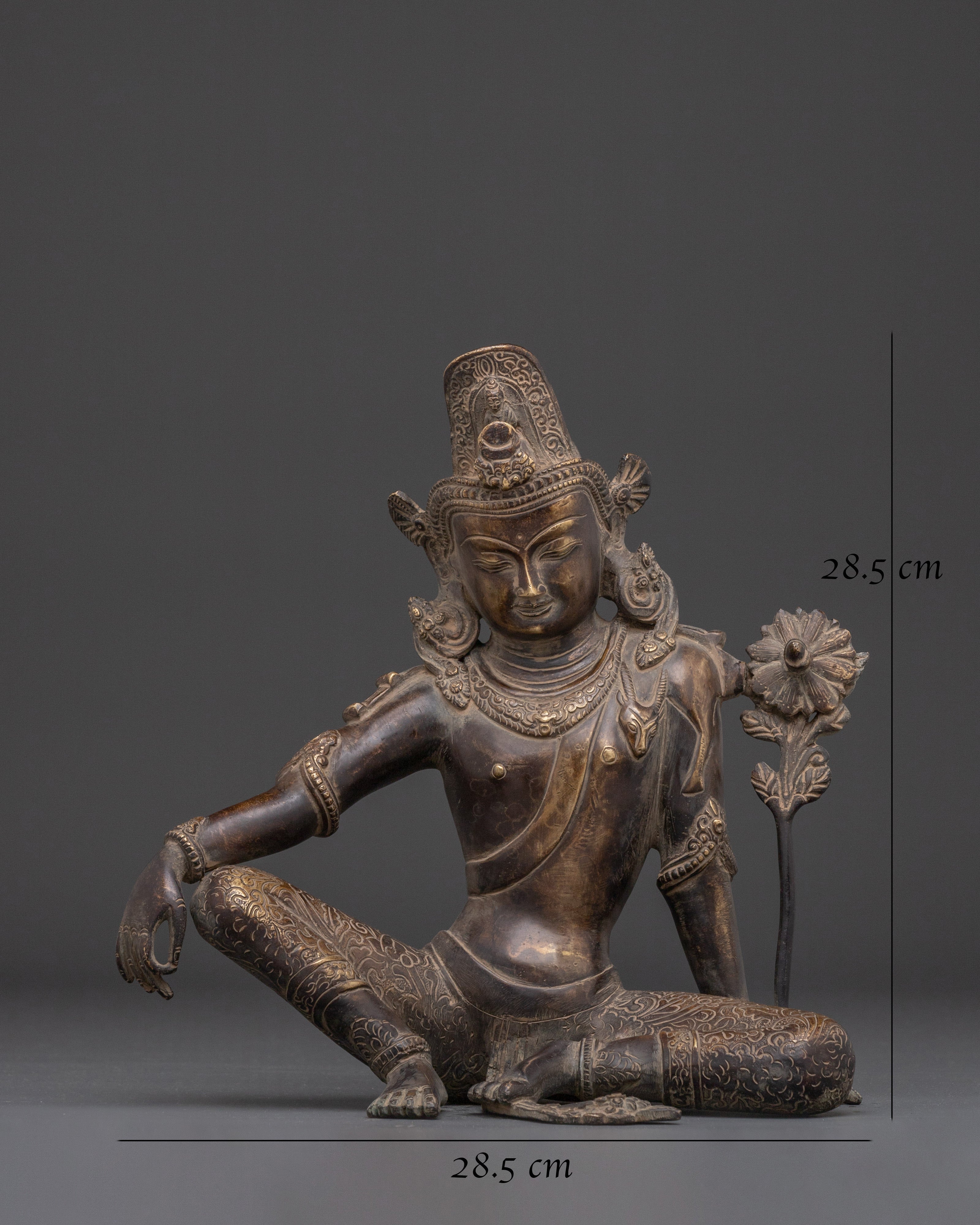 Handcrafted Lokeshwor Sculpture | Copper Avalokiteshvara Statue for Shrine or Altar