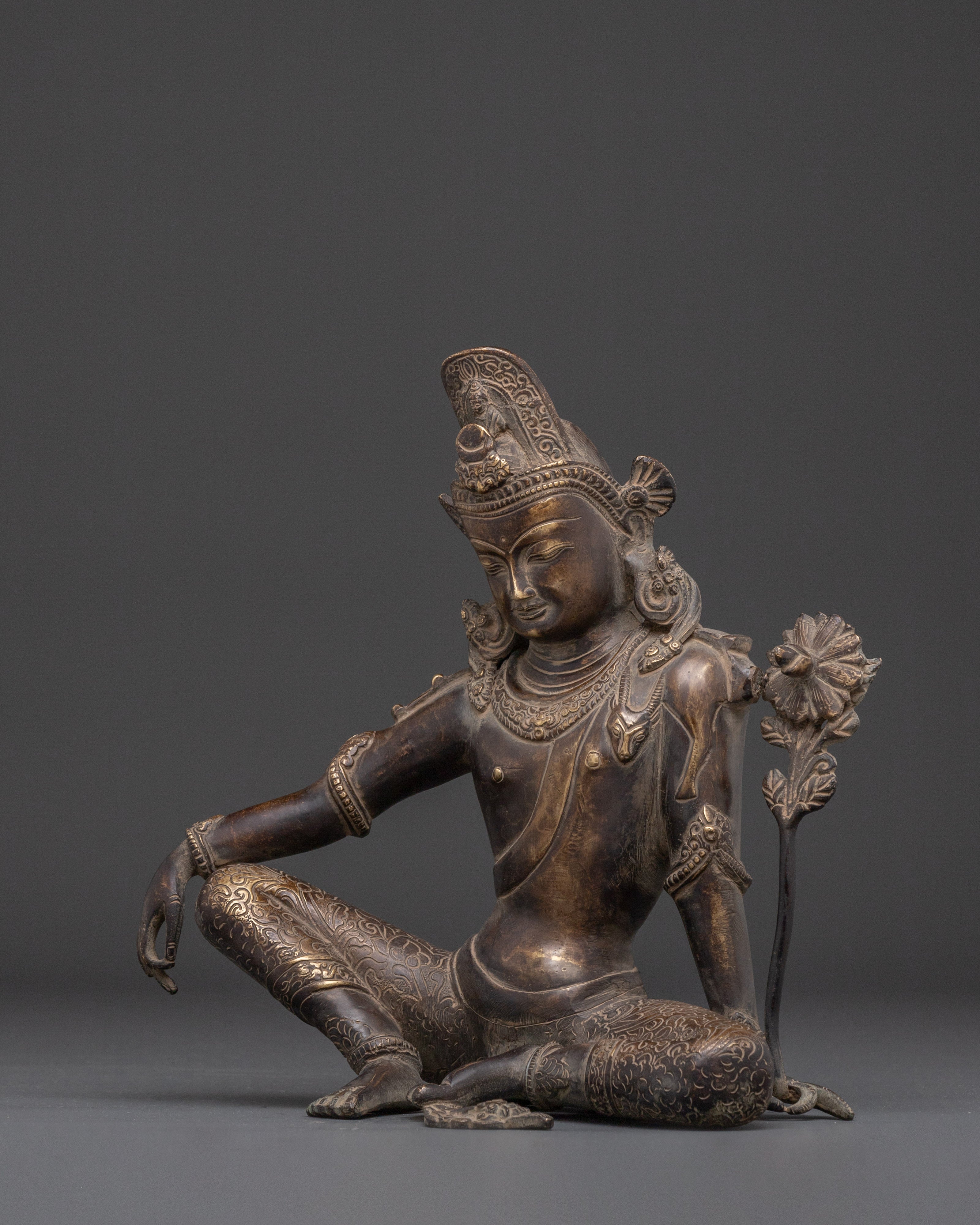 Handcrafted Lokeshwor Sculpture | Copper Avalokiteshvara Statue for Shrine or Altar