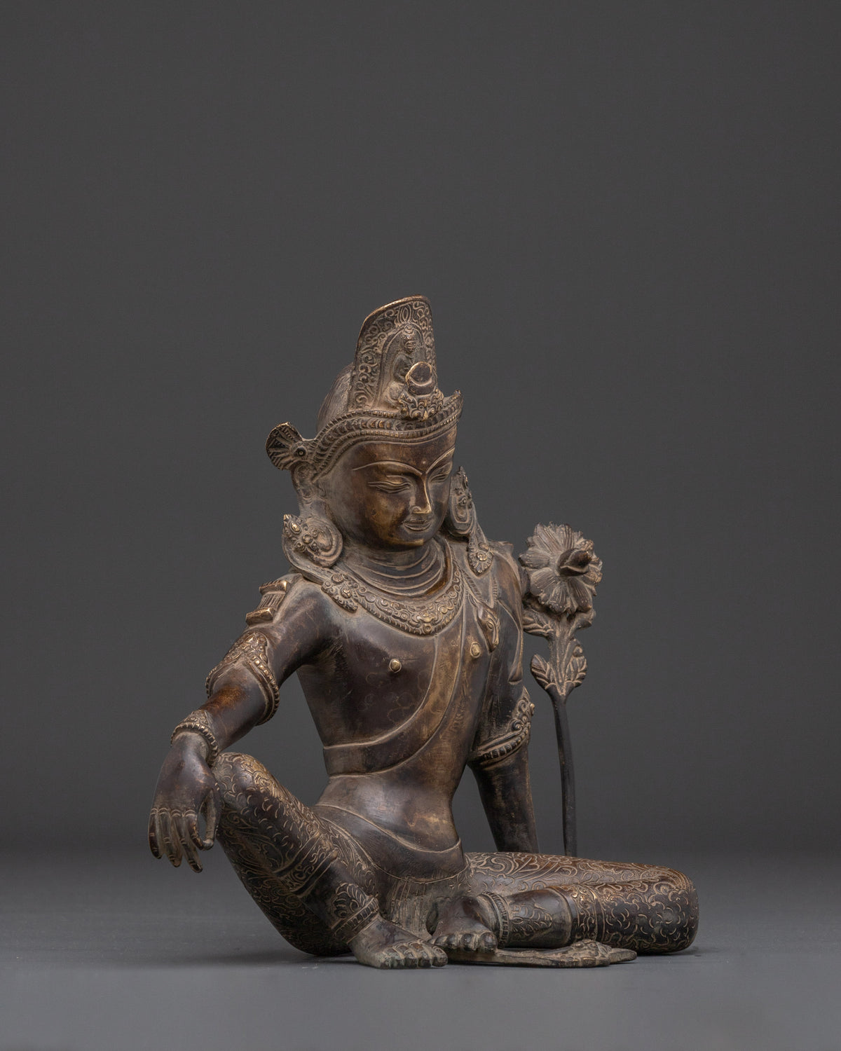 Handcrafted Lokeshwor Sculpture | Copper Avalokiteshvara Statue for Shrine or Altar