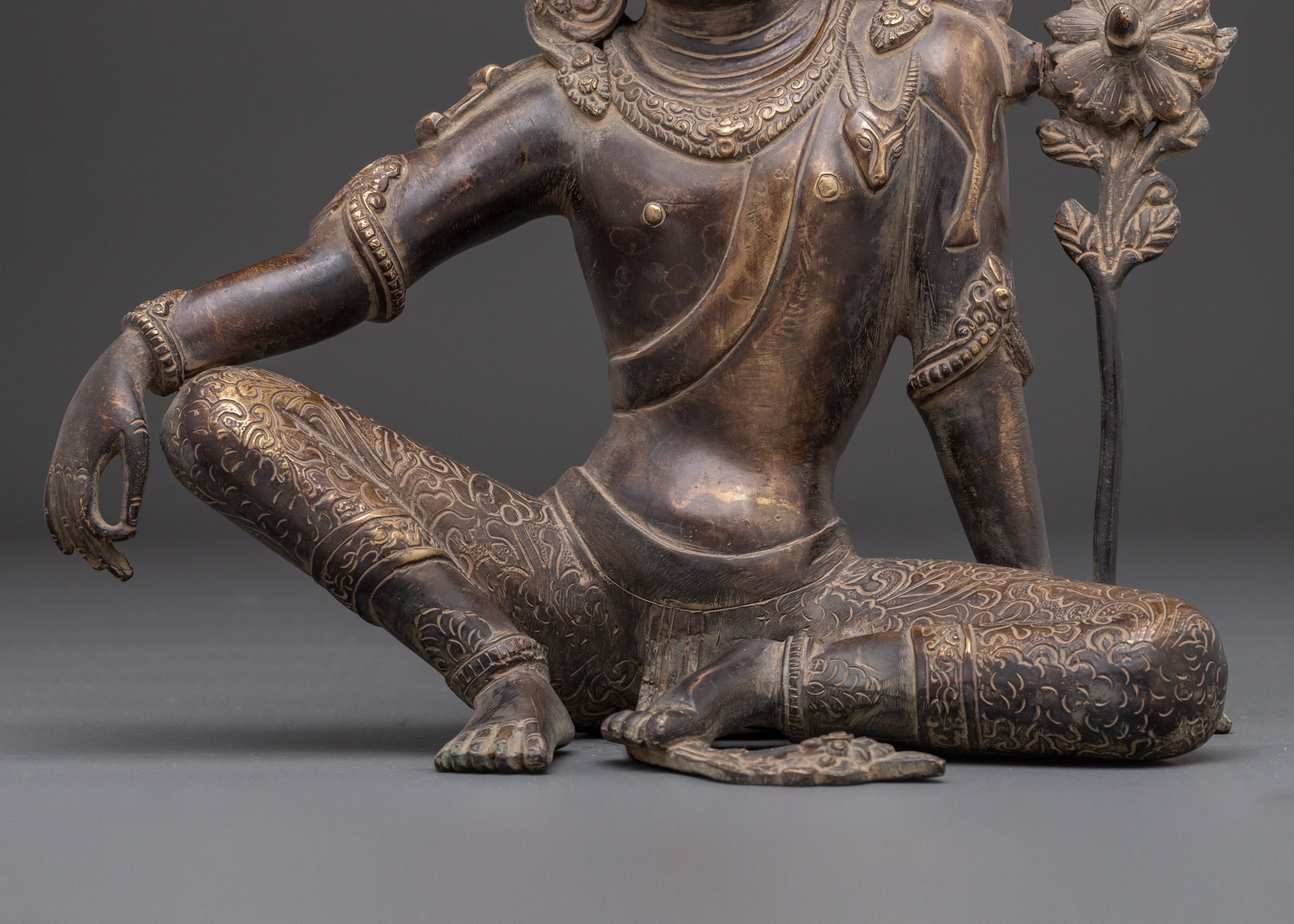Handcrafted Lokeshwor Sculpture | Copper Avalokiteshvara Statue for Shrine or Altar
