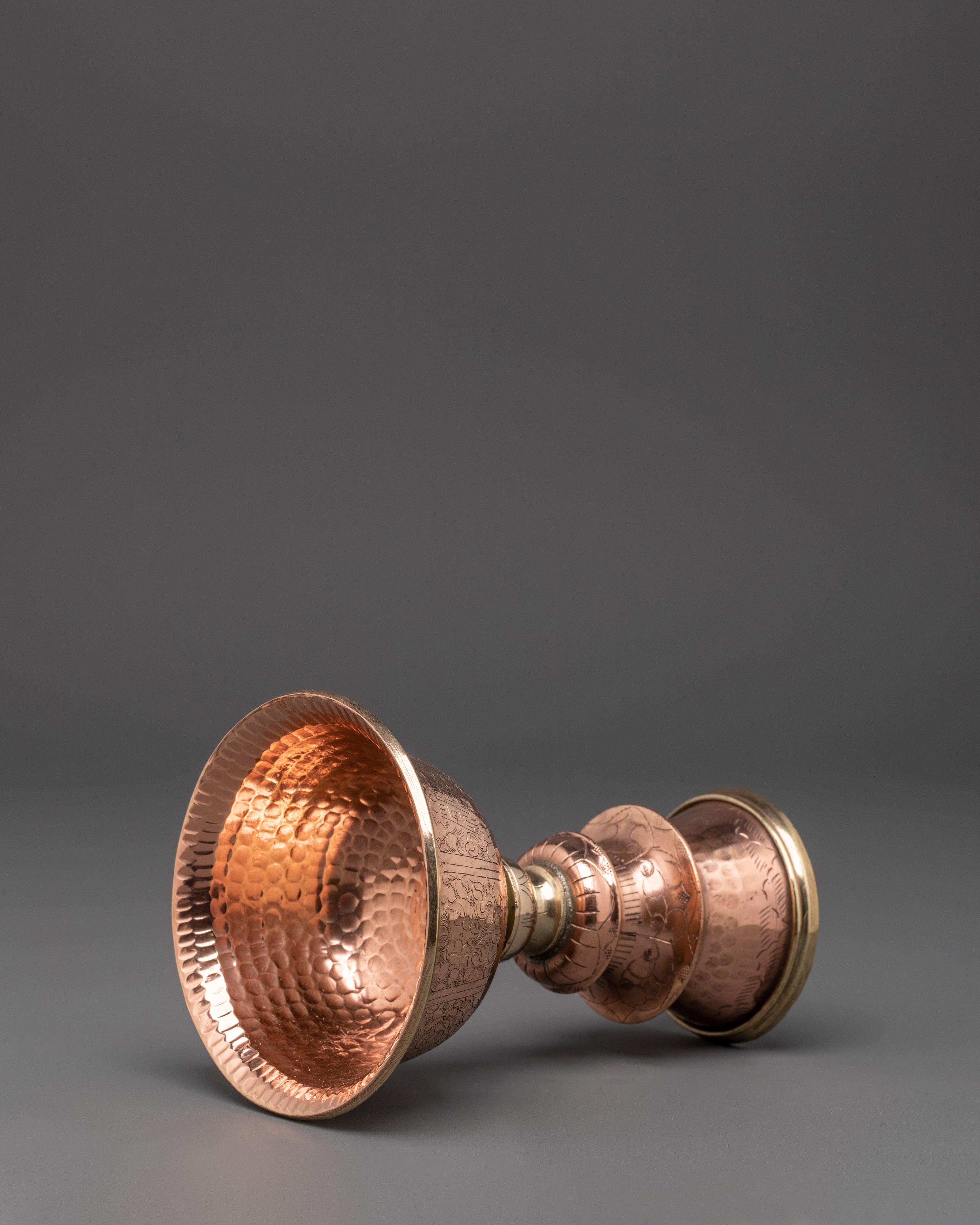 Handmade Buddhist Butter Lamp Set | Tibetan Copper Offering Lamps