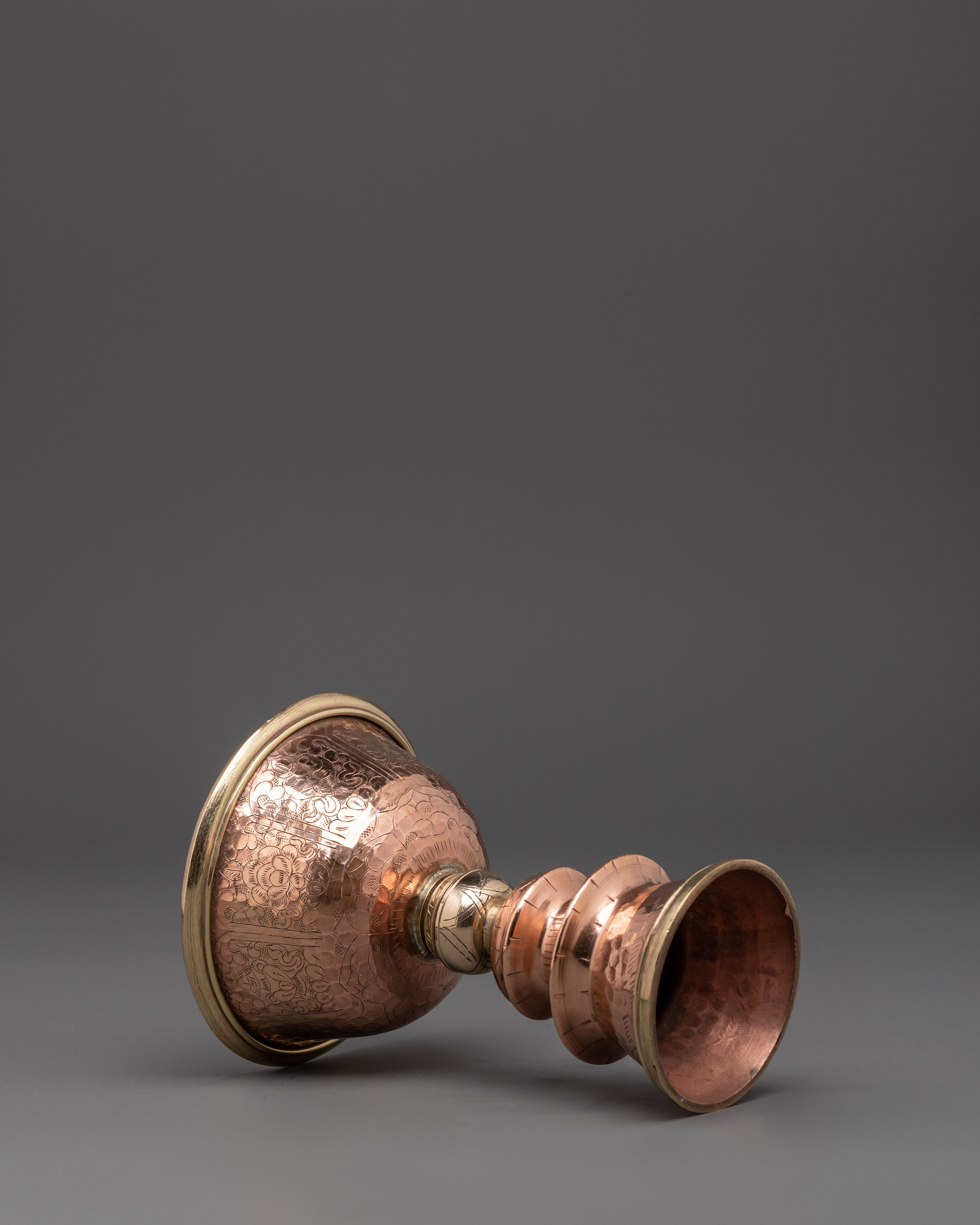 Handmade Buddhist Butter Lamp Set | Tibetan Copper Offering Lamps