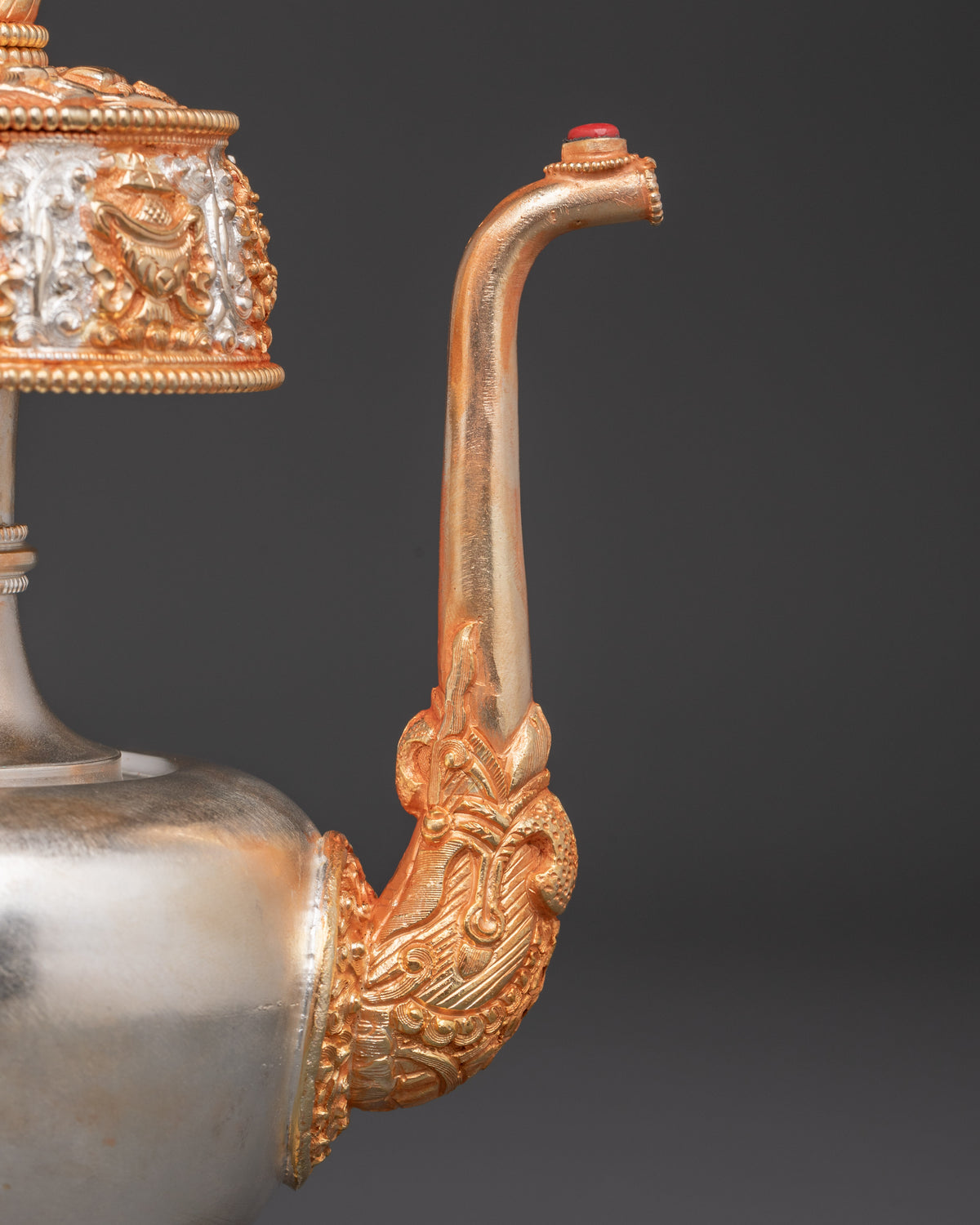 Decorative Bhumba Altar Set | Handcrafted Copper with Gold & Silver Plating