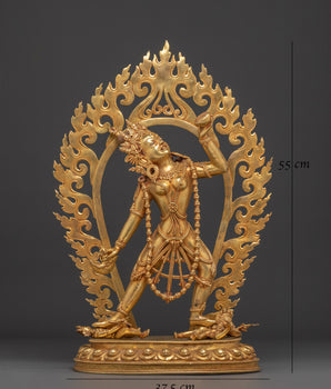 Handcrafted Vajrayogini Golden Statue | Queen of Dakini