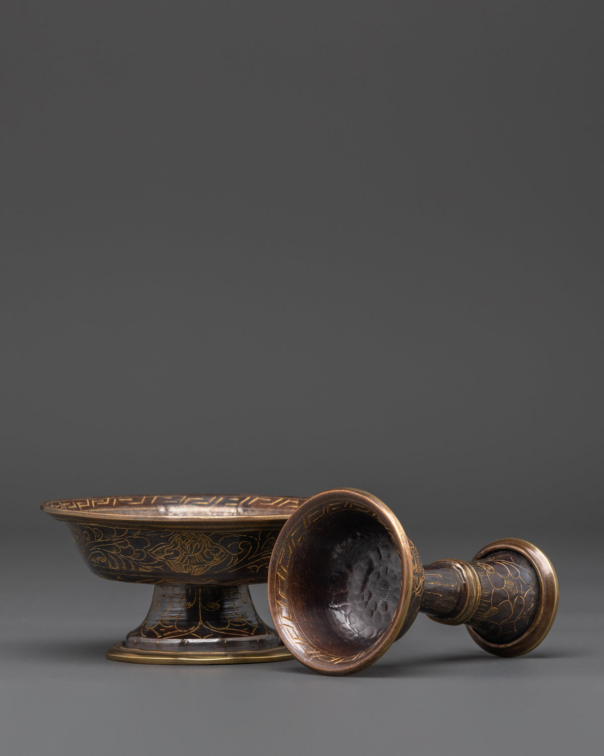 Handmade Ceremonial Sekyem Set | Tibetan Buddhist Offering Vessel