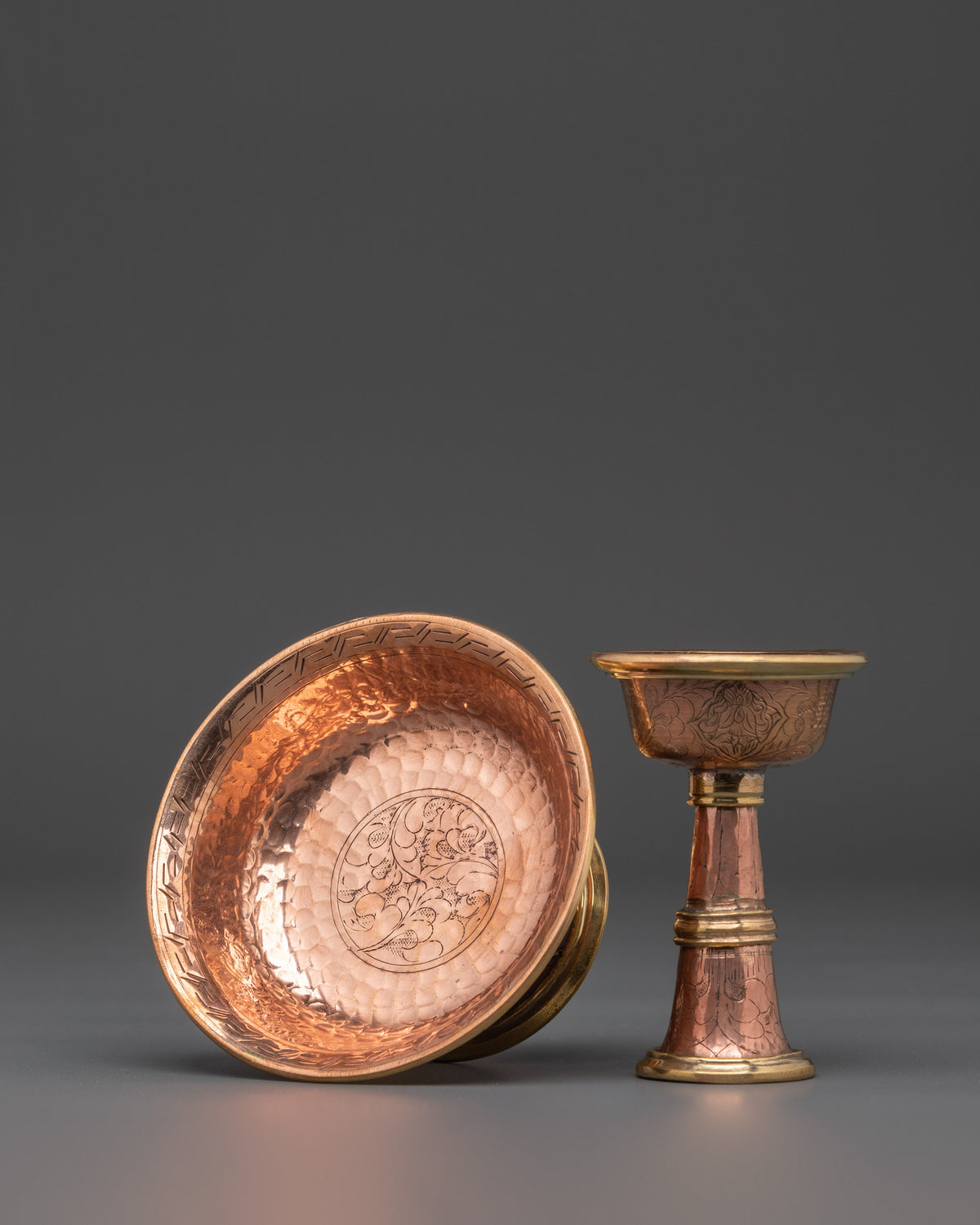 Traditional Ceremonial Serkyem Set | Tibetan Buddhist Offering Vessel