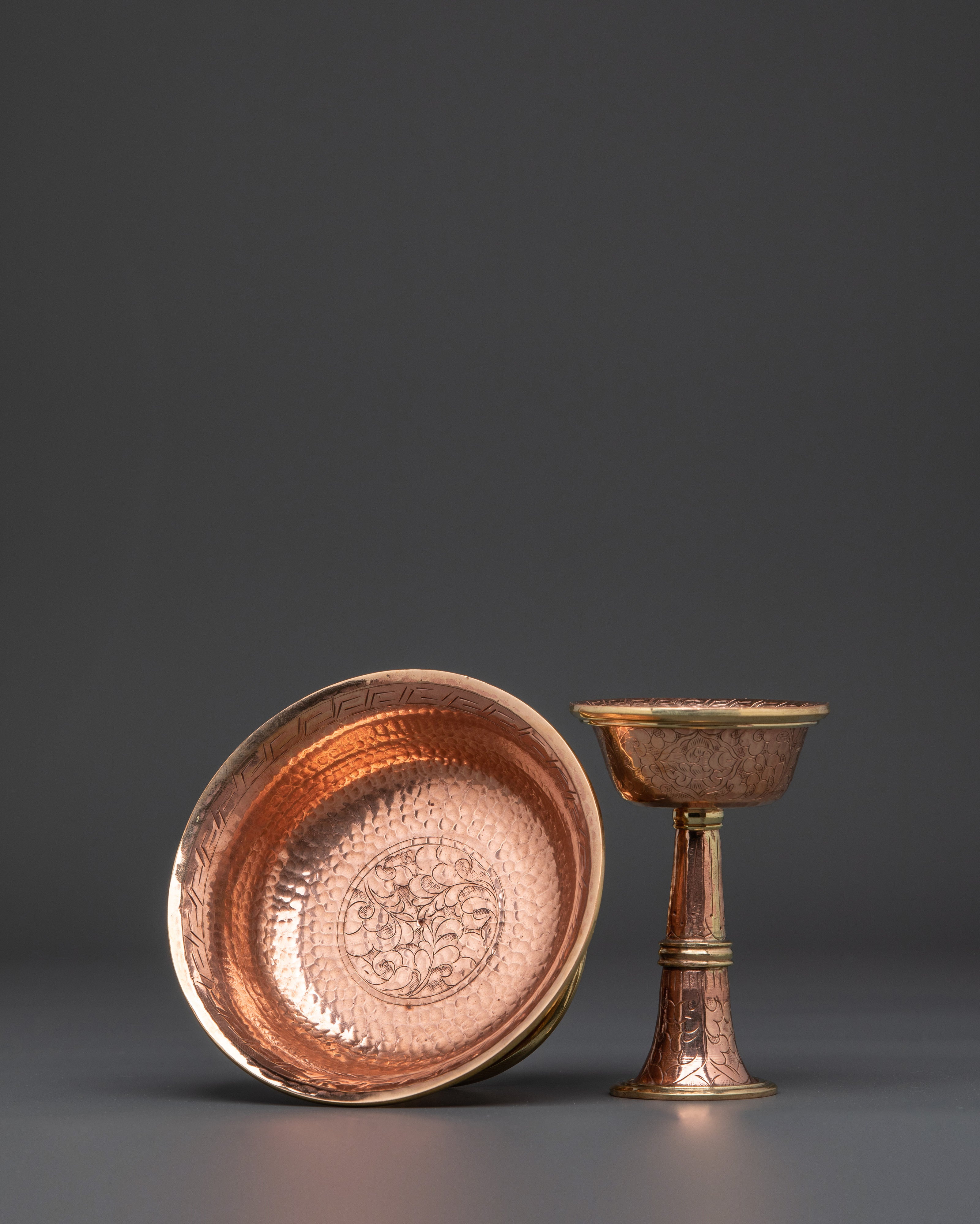 Traditional Serkyem Ritual Set | Brass and Bronze Buddhist Offering Vessel