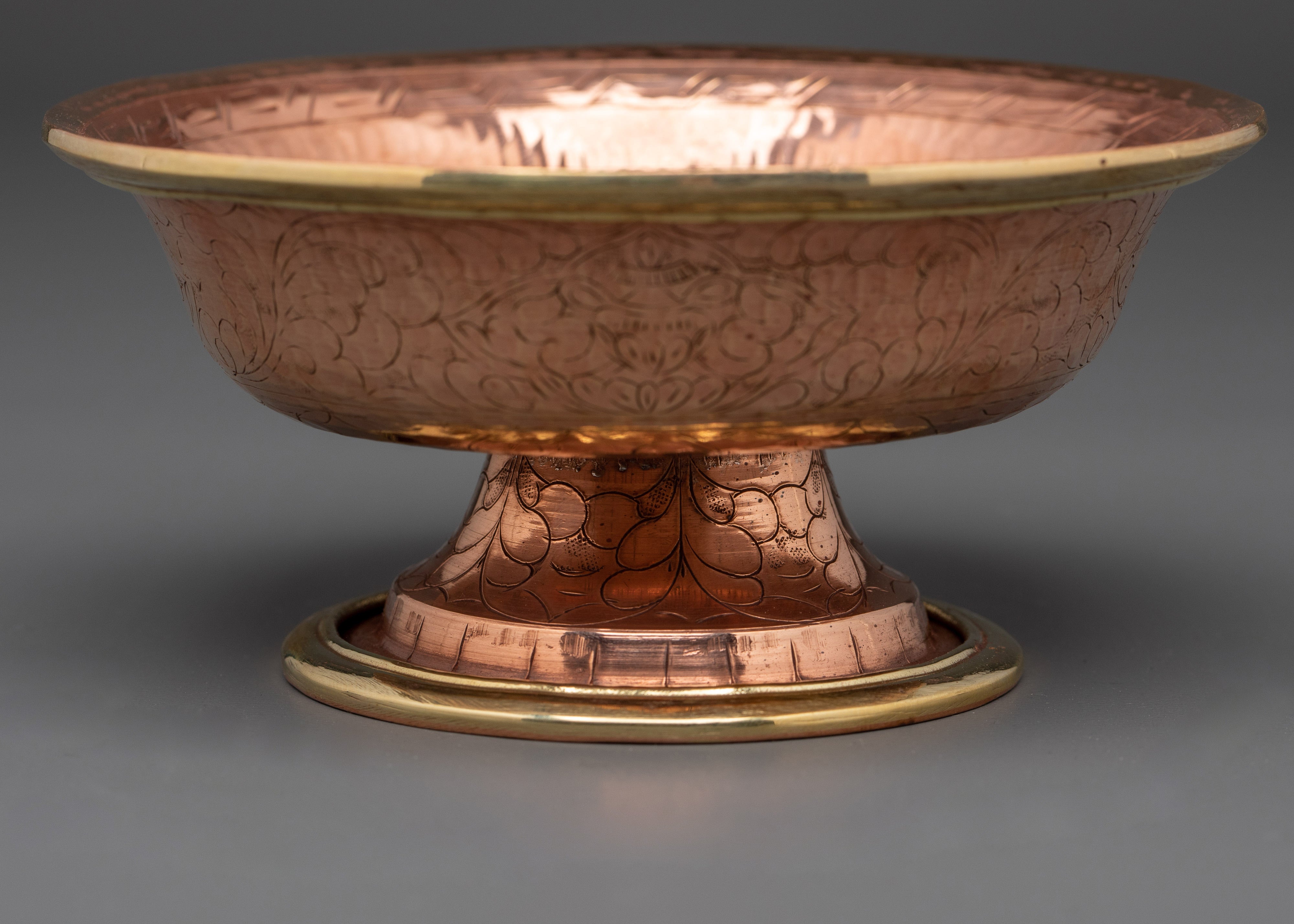 Traditional Serkyem Ritual Set | Brass and Bronze Buddhist Offering Vessel