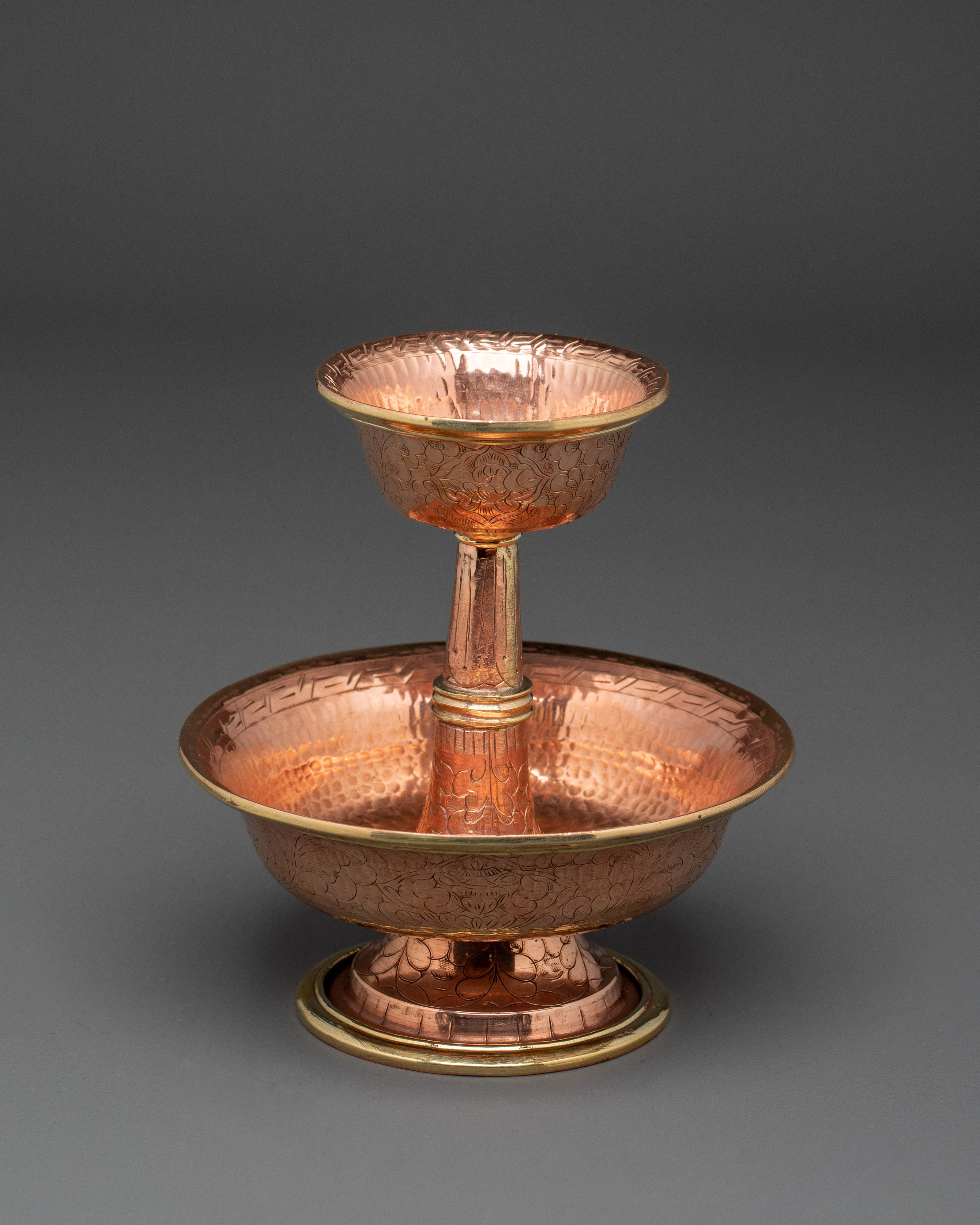 Traditional Serkyem Ritual Set | Brass and Bronze Buddhist Offering Vessel