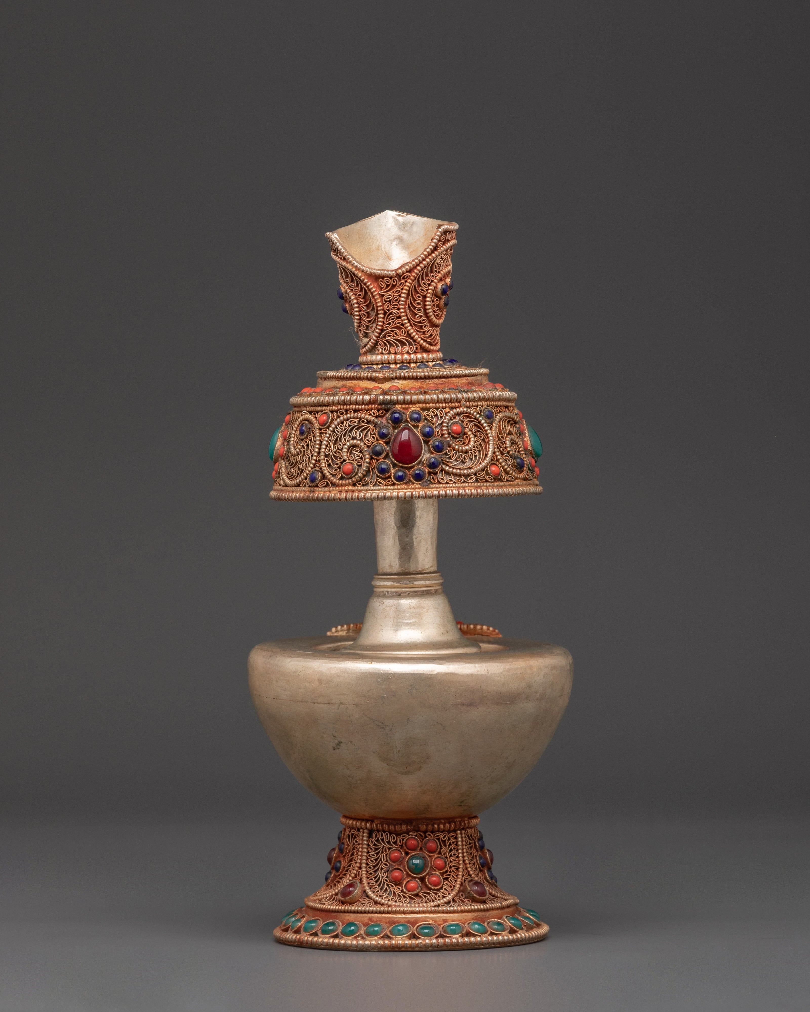 Tibetan Ritual Bhumba Vase | Buddhist Water Offering Vessel