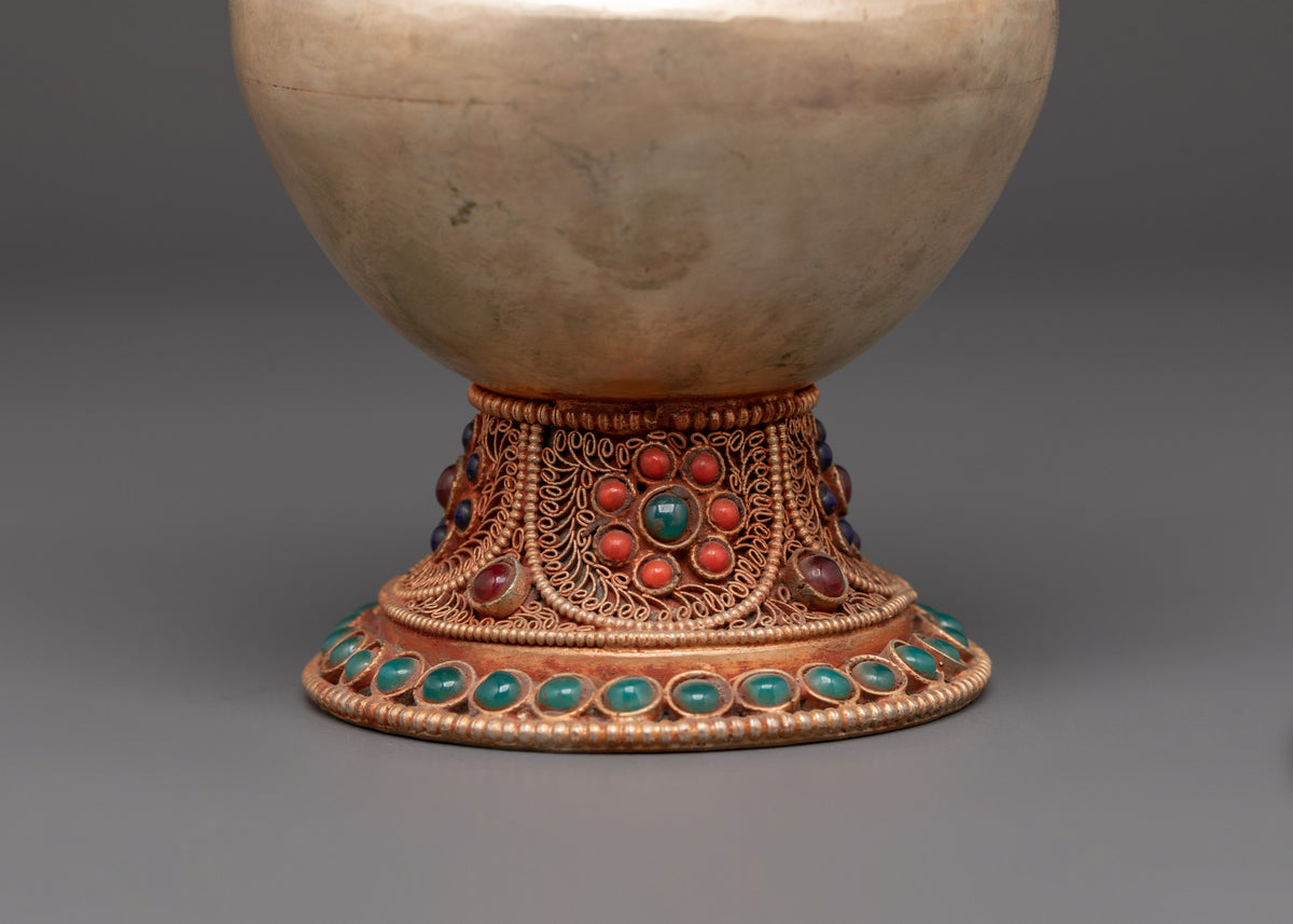 Tibetan Ritual Bhumba Vase | Buddhist Water Offering Vessel