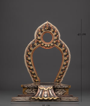 Tibetan Buddhist Throne for Statue | Handcrafted Copper Altar Seat