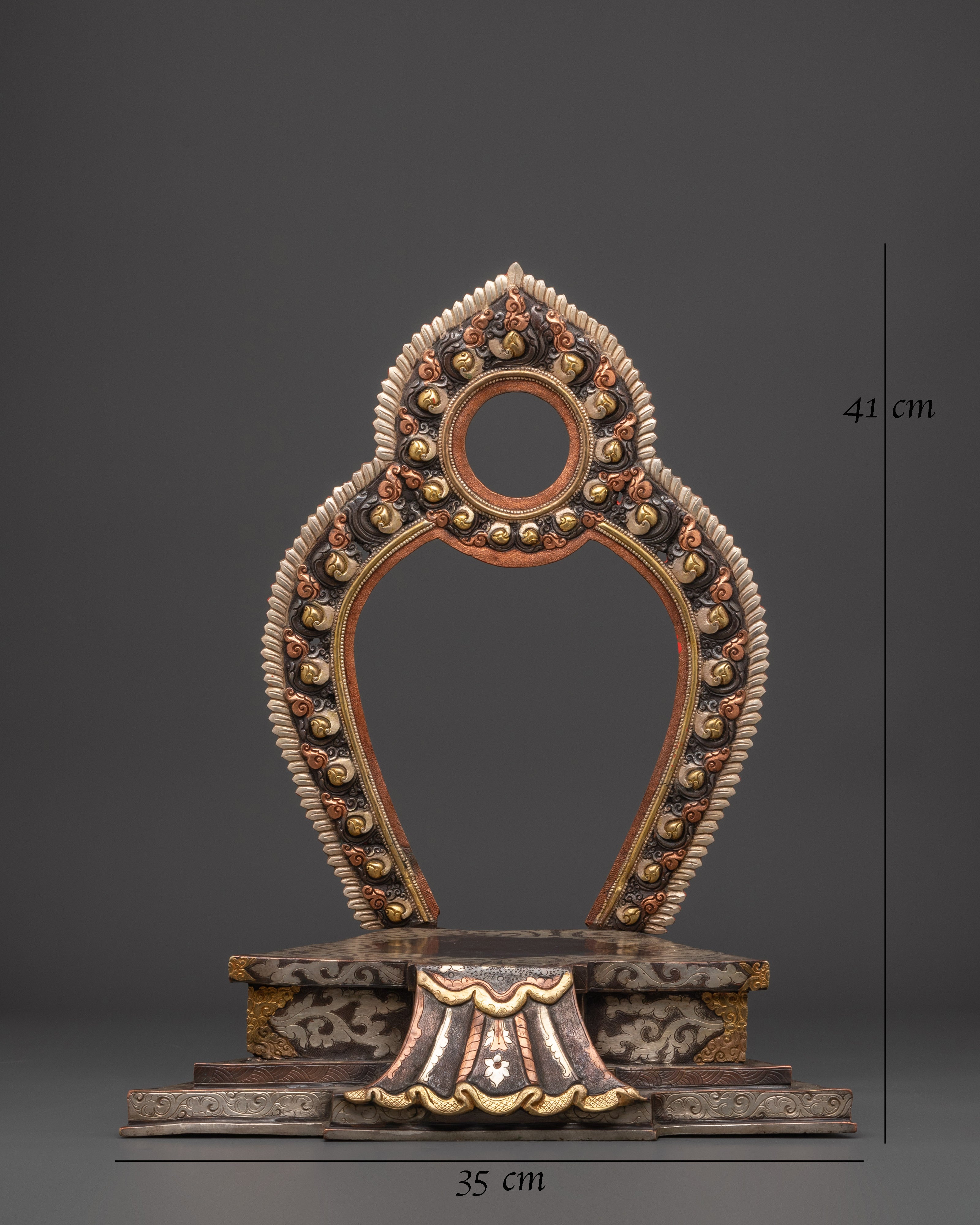 Tibetan Buddhist Throne for Statue | Handcrafted Copper Altar Seat