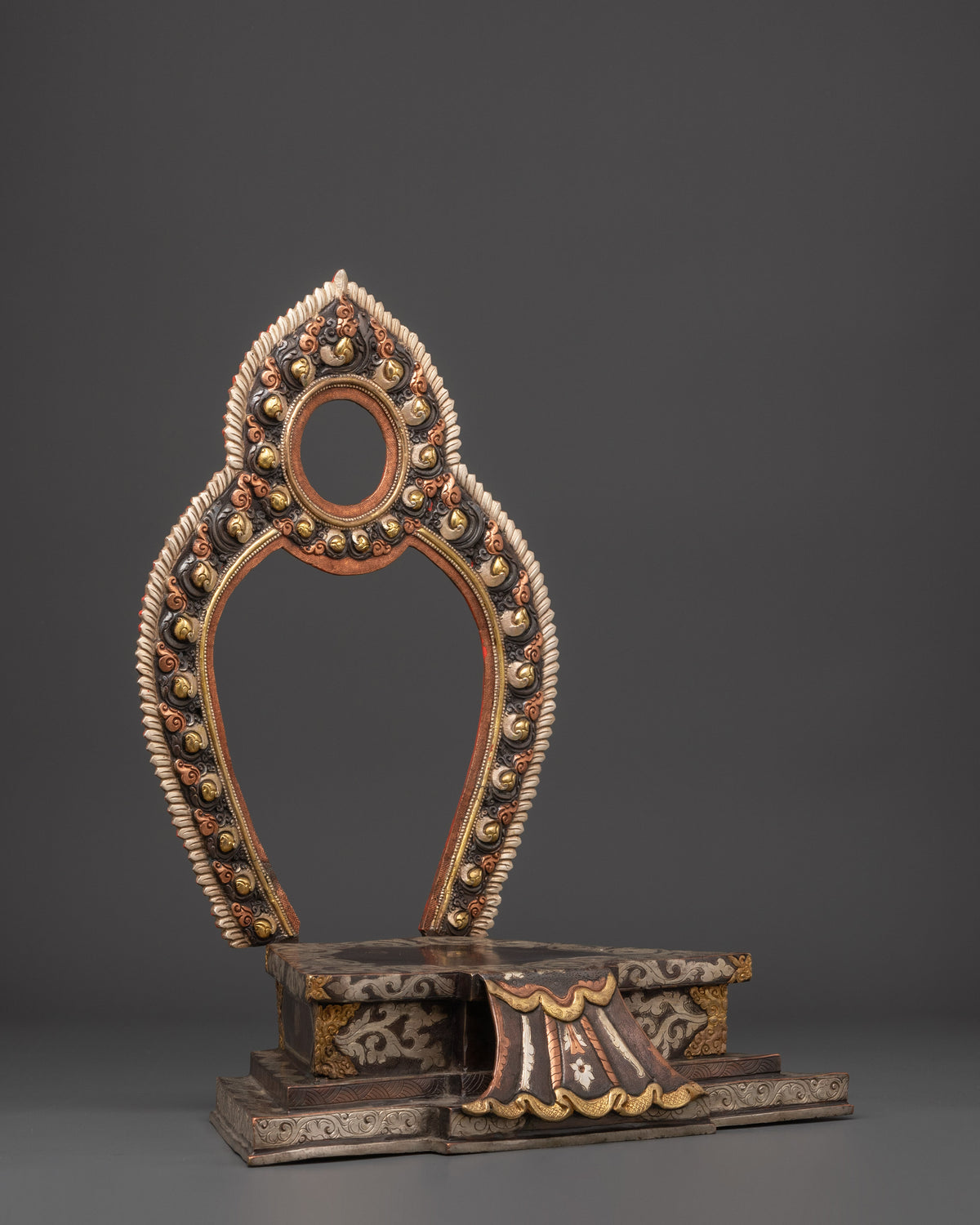 Tibetan Buddhist Throne for Statue | Handcrafted Copper Altar Seat