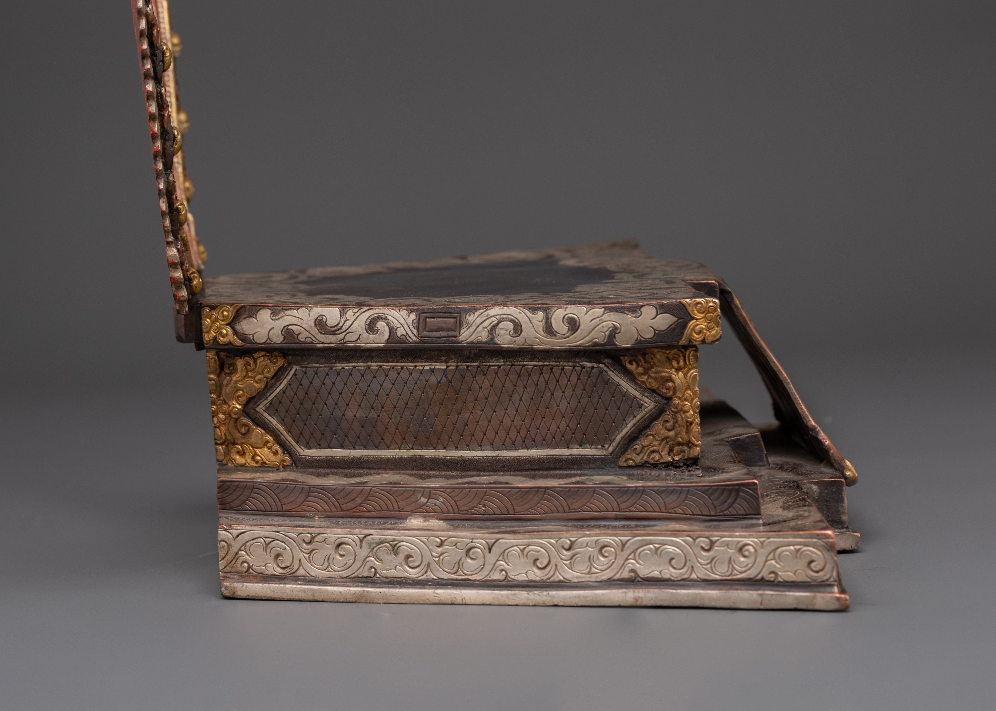 Tibetan Buddhist Throne for Statue | Handcrafted Copper Altar Seat