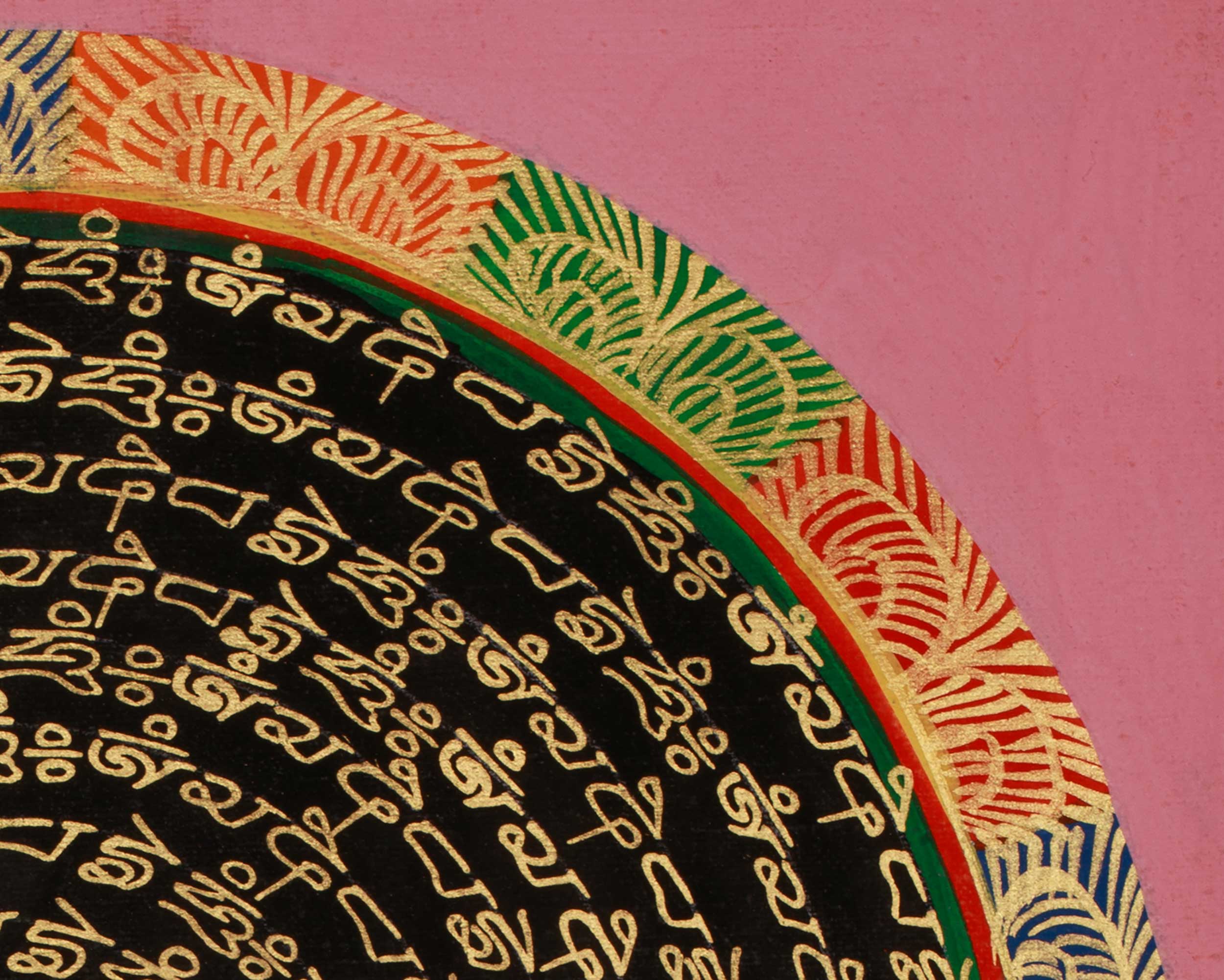 Enlightenment Symbol Mantra Mandala | Himalayan Buddhist Artwork