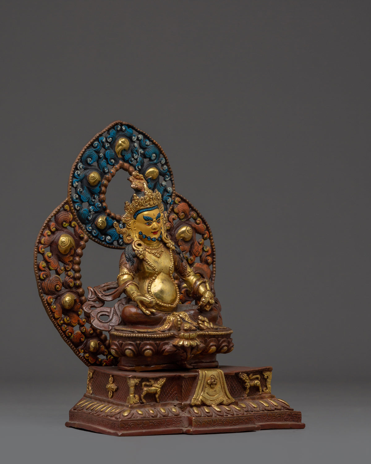 Dzambhala with Throne | Colorful Throne