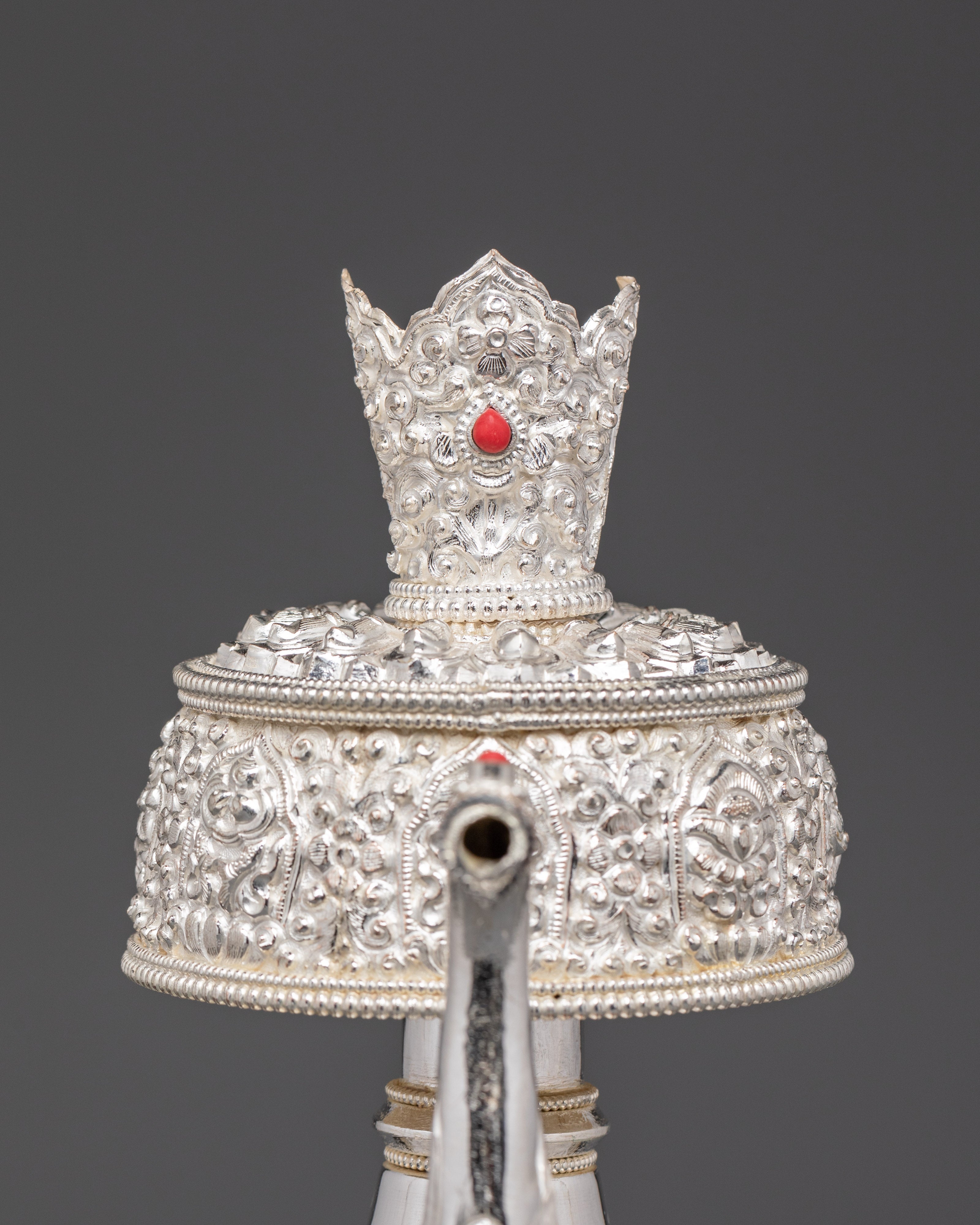 Silver Plated Buddhist Bhumba Set | Ritual Water Vase for Tibetan Ceremonies