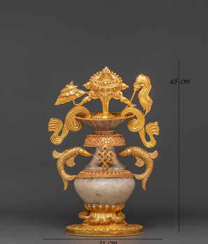 Water Offerings Ashtamangala Pot Set | Tibetan Spiritual Sacred Pot