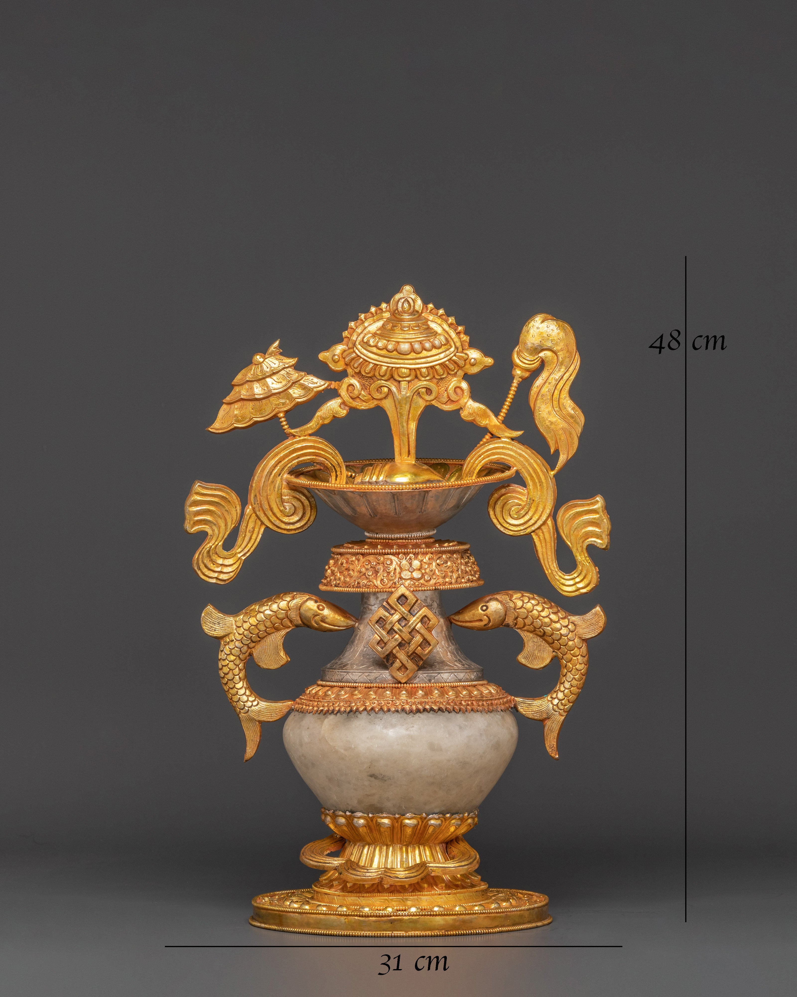 Water Offerings Ashtamangala Pot Set | Tibetan Spiritual Sacred Pot
