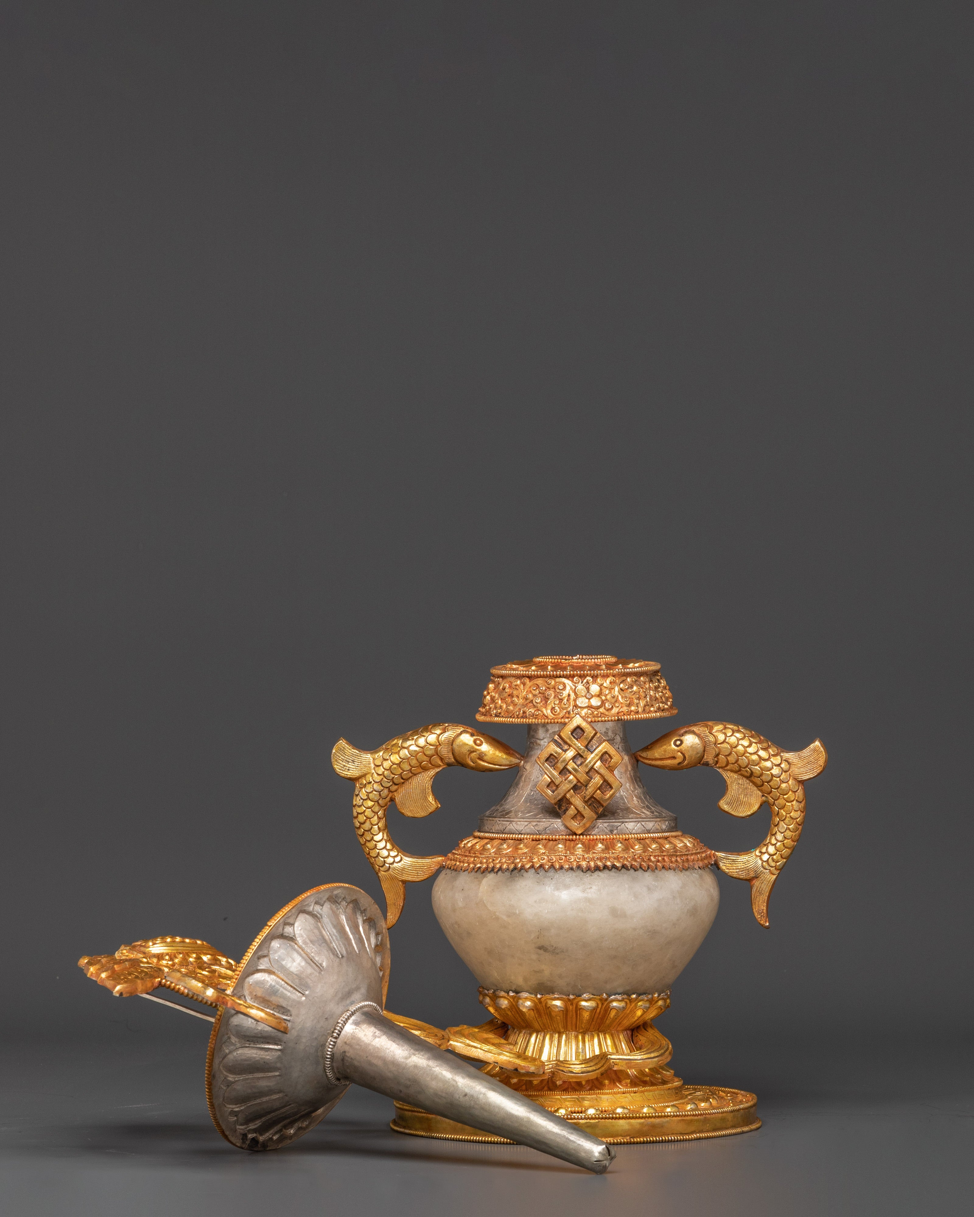 Water Offerings Ashtamangala Pot Set | Tibetan Spiritual Sacred Pot