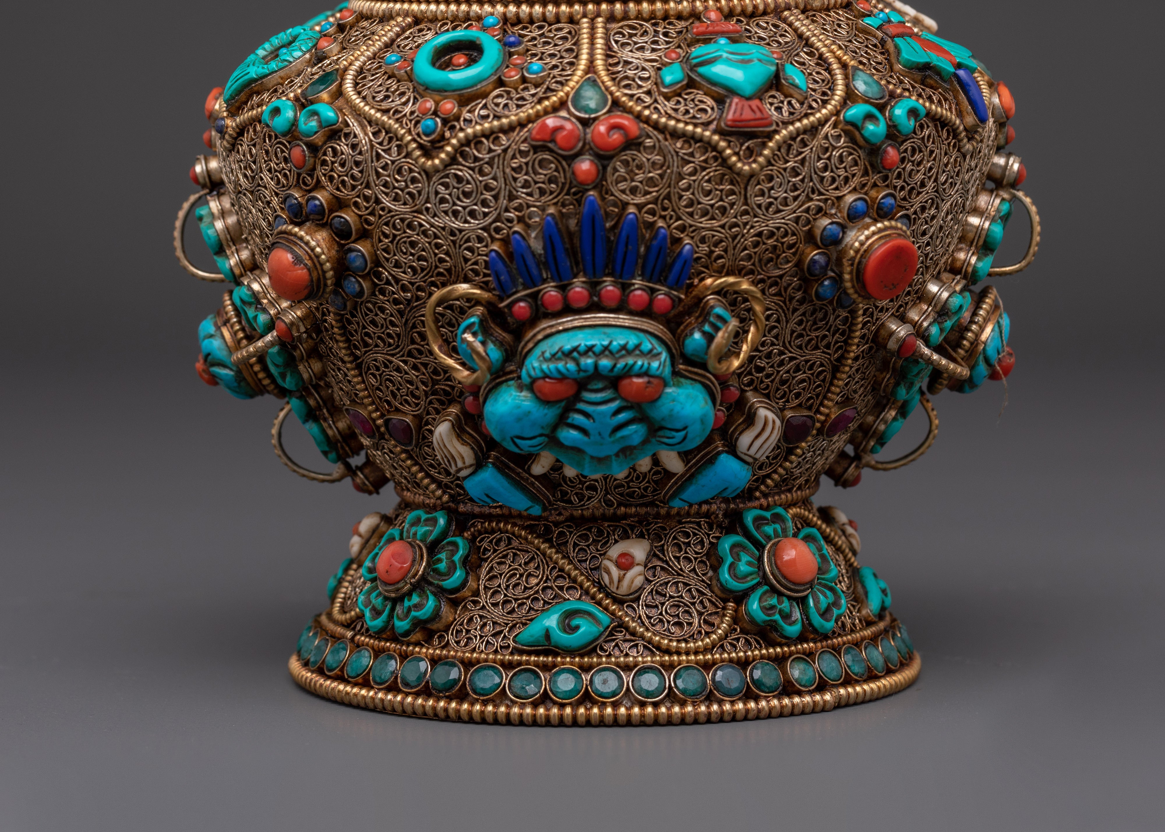 Himalayan Dhupur Rice Pot | Buddhist Ritual Offering Bowl