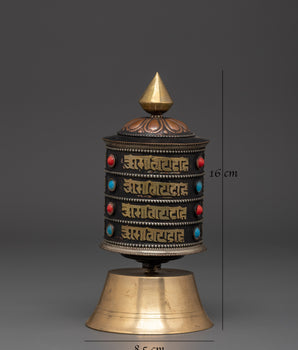 Prayer Wheel for Peace and Inner Focus Daily | Sacred Spinner for Blessings