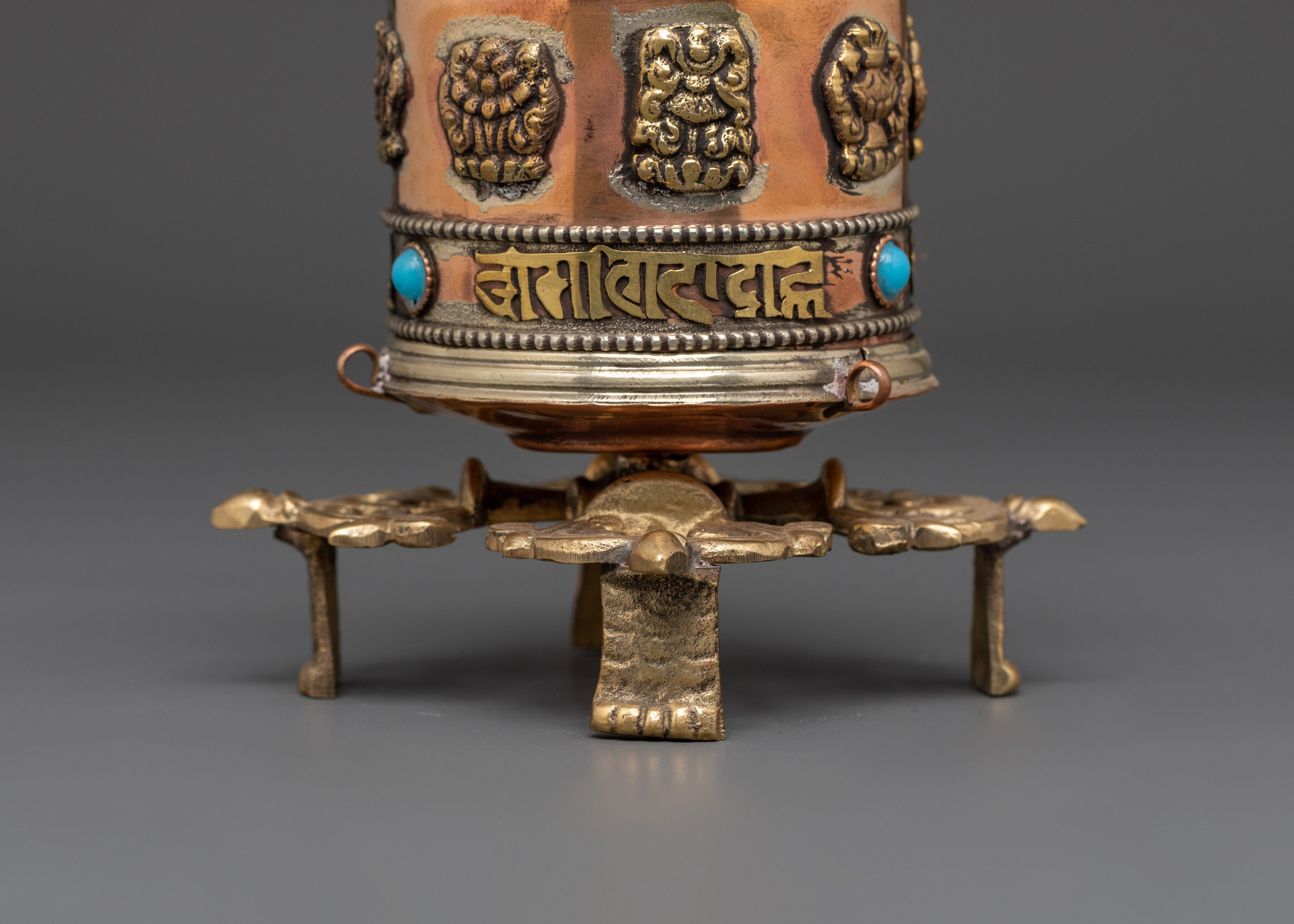 Handcrafted Brass Spiritual Prayer Wheel | Buddhist Meditation Artifact