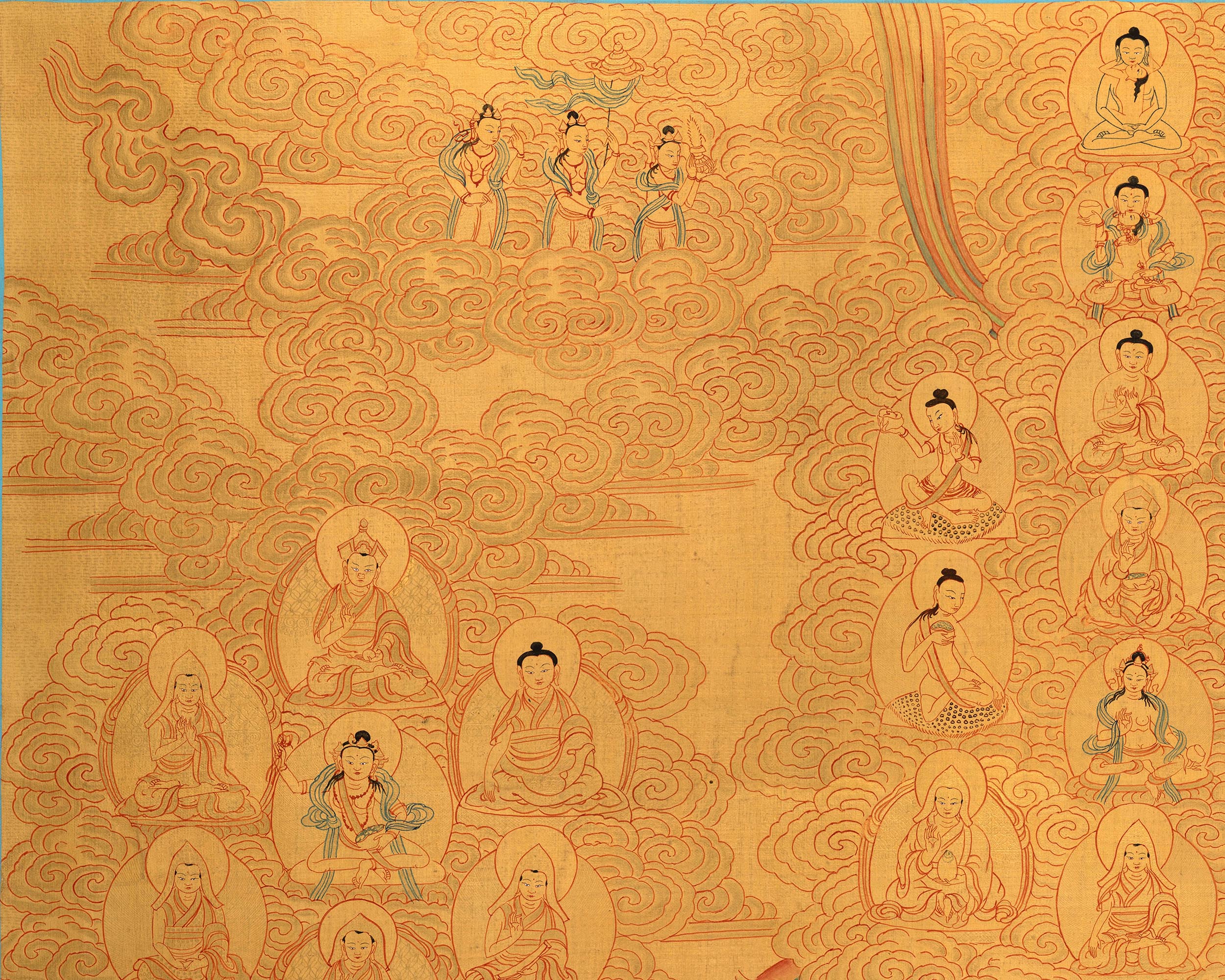 Guru Rinpoche Consort Lineage Tree Thangka Print | Enlightened Blessings | Buddhist Gift Ideas