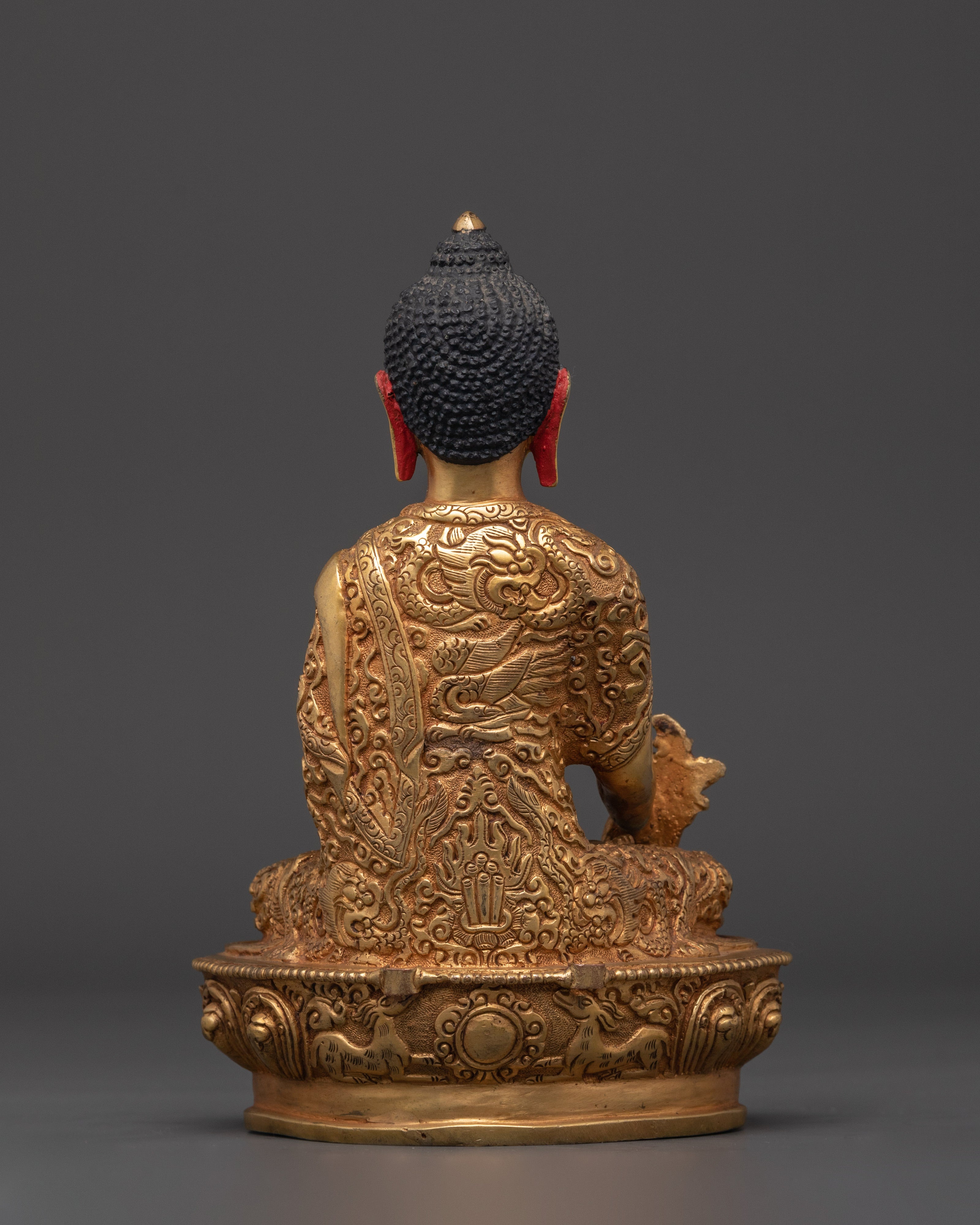 Handcrafted Bhaisajyaguru Statue | Copper Gold Plated Healing Buddha