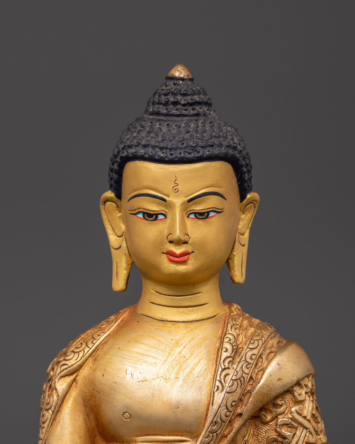 Handcrafted Bhaisajyaguru Statue | Copper Gold Plated Healing Buddha