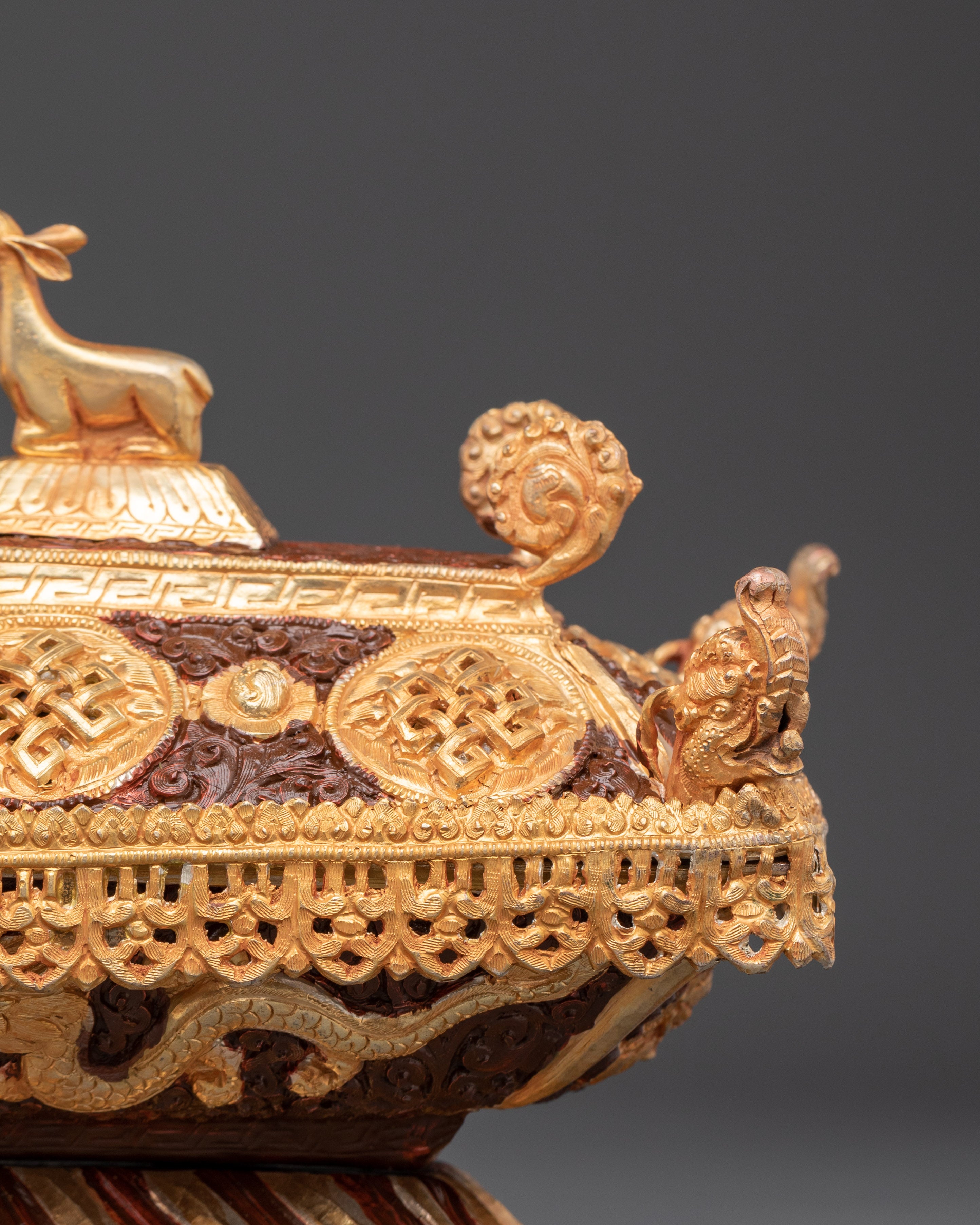 Ethnic Spiritual Incense Burner | Decorative Ritual Burner With Dharma Wheel
