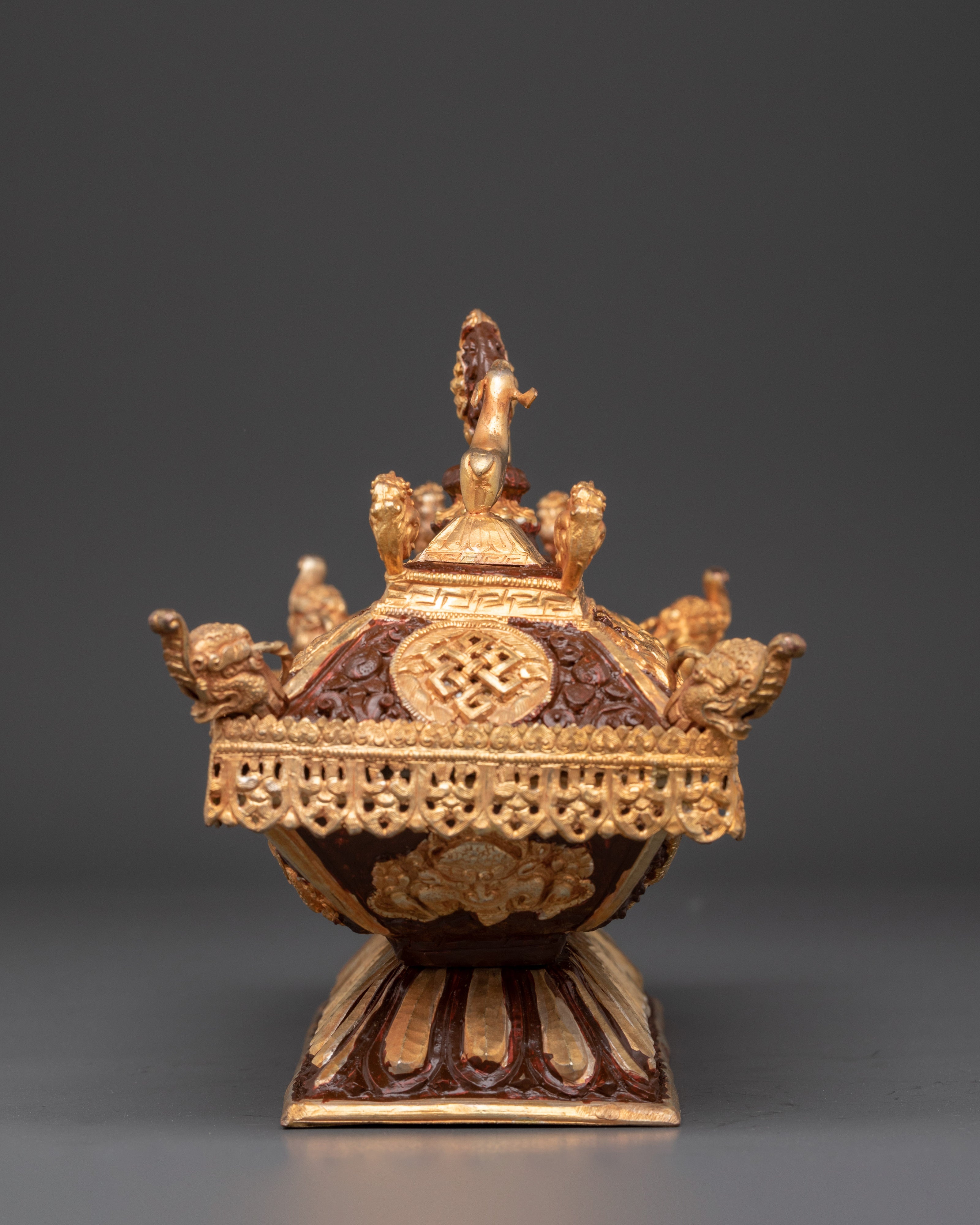 Ethnic Spiritual Incense Burner | Decorative Ritual Burner With Dharma Wheel
