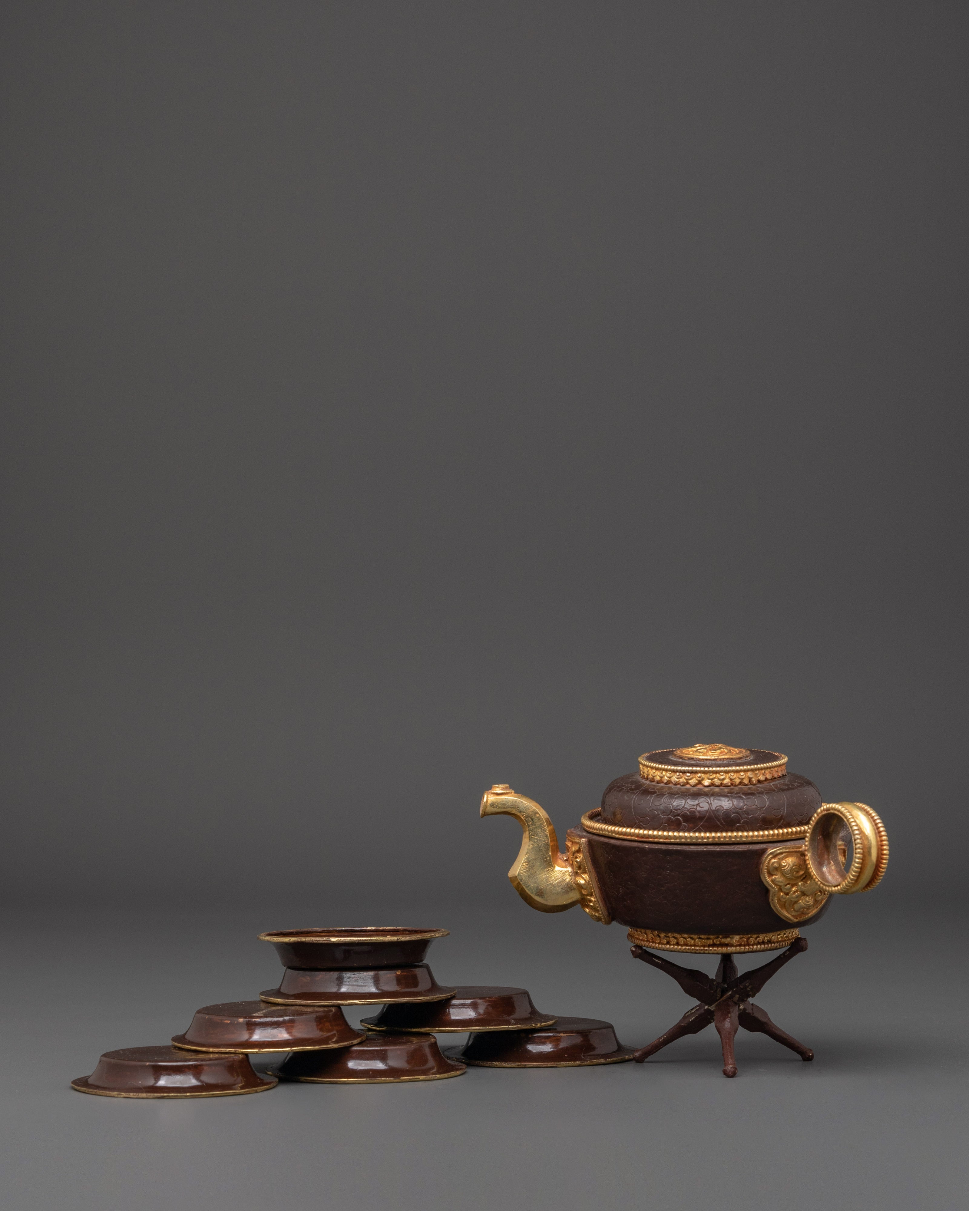 Tibetan Water Offering set | with 24K Gold Gilding
