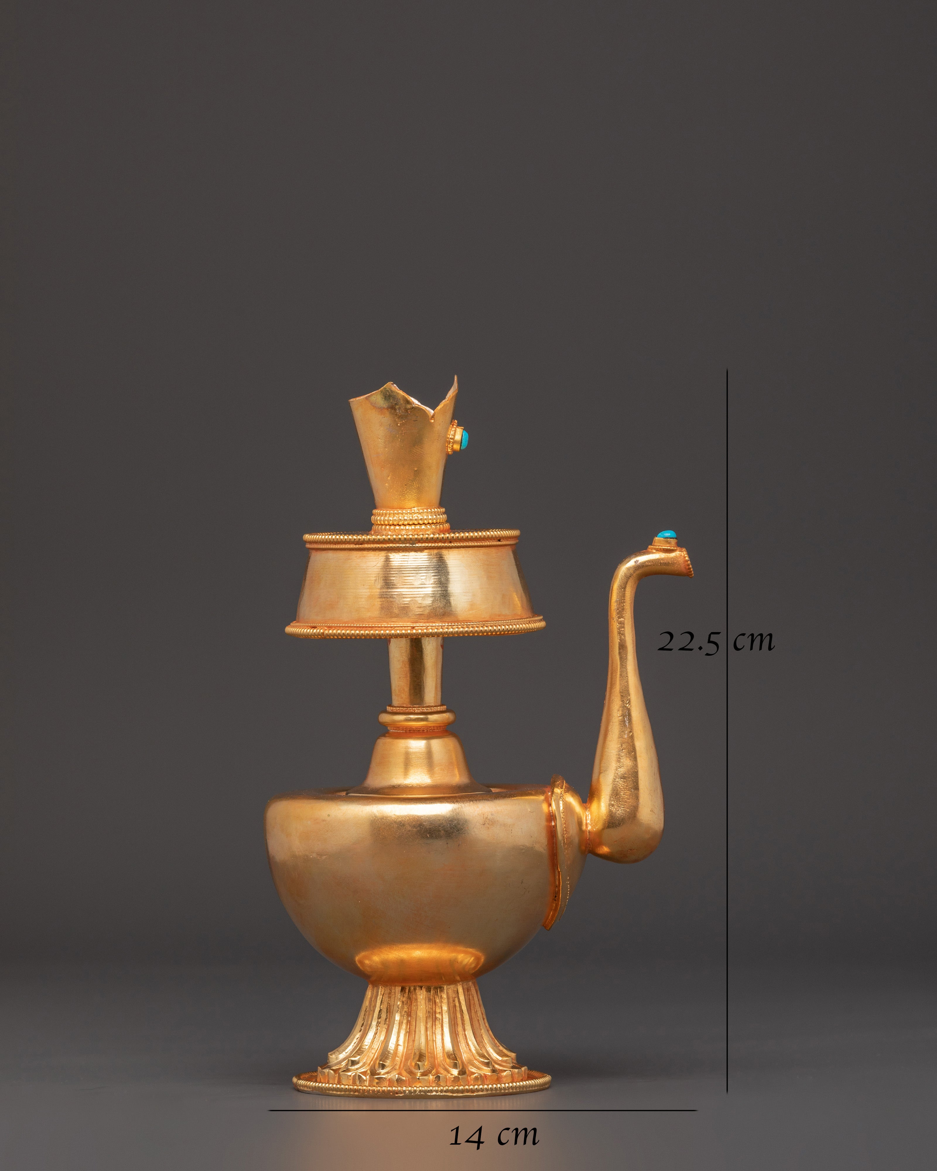 Gold Plated Bhumba | Bhumba with Turquoise Inlay
