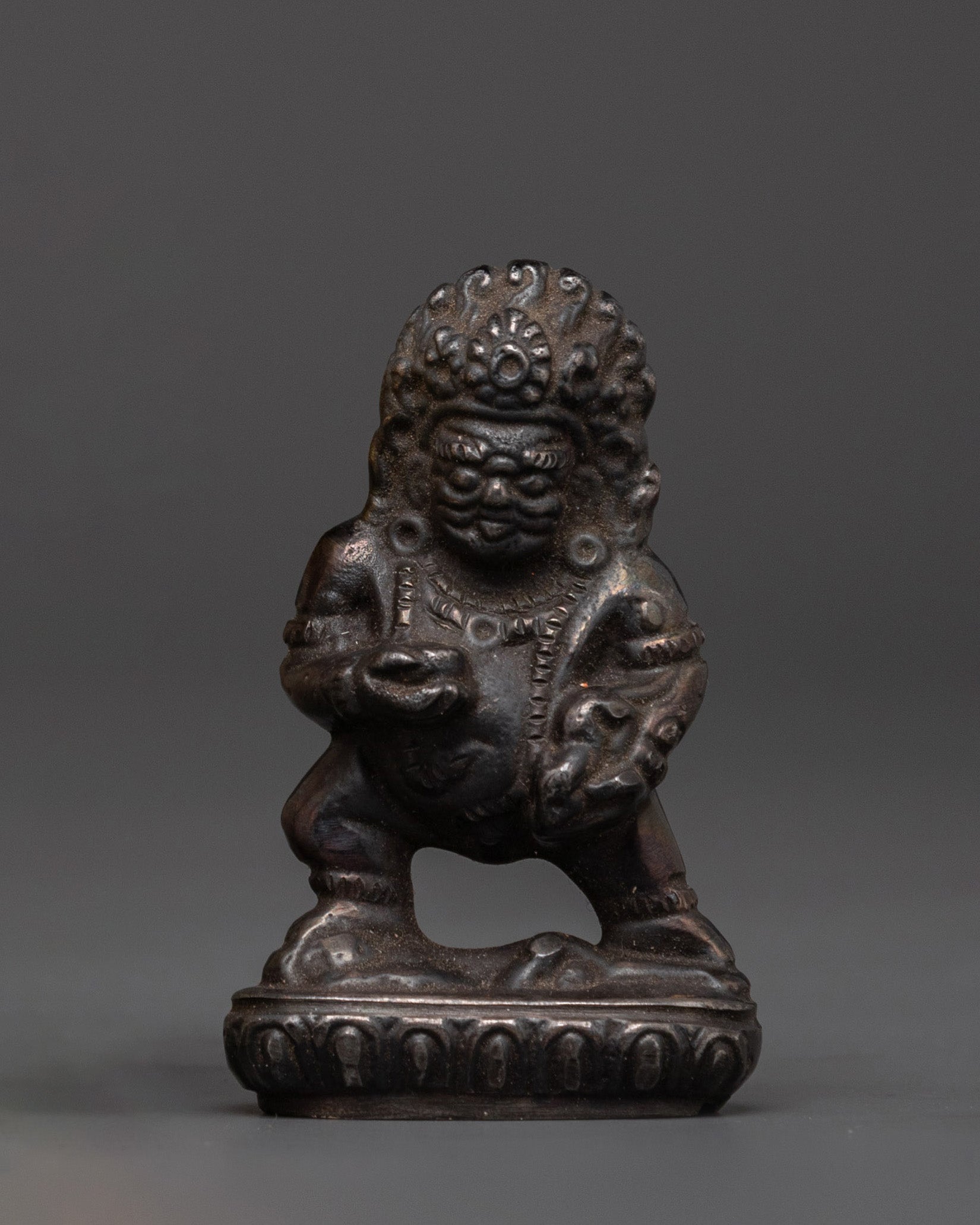 Tibetan Ghau Box with Guardian Deity Statue | Buddhist Portable Shrine