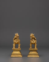 gold-plated-lion-statue-set
