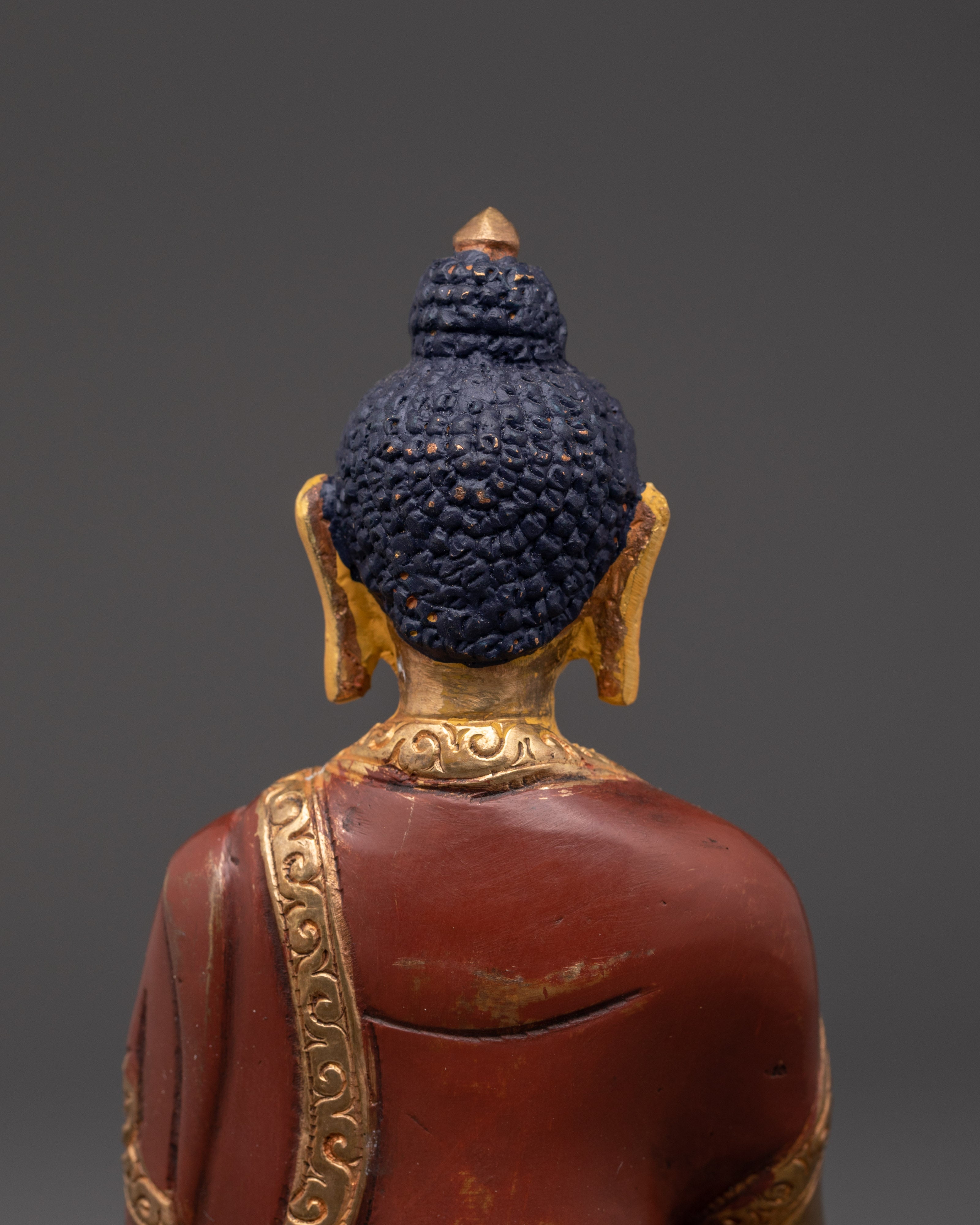 Seated Shakyamuni Buddha Statue | Gold Plated Copper Sculpture
