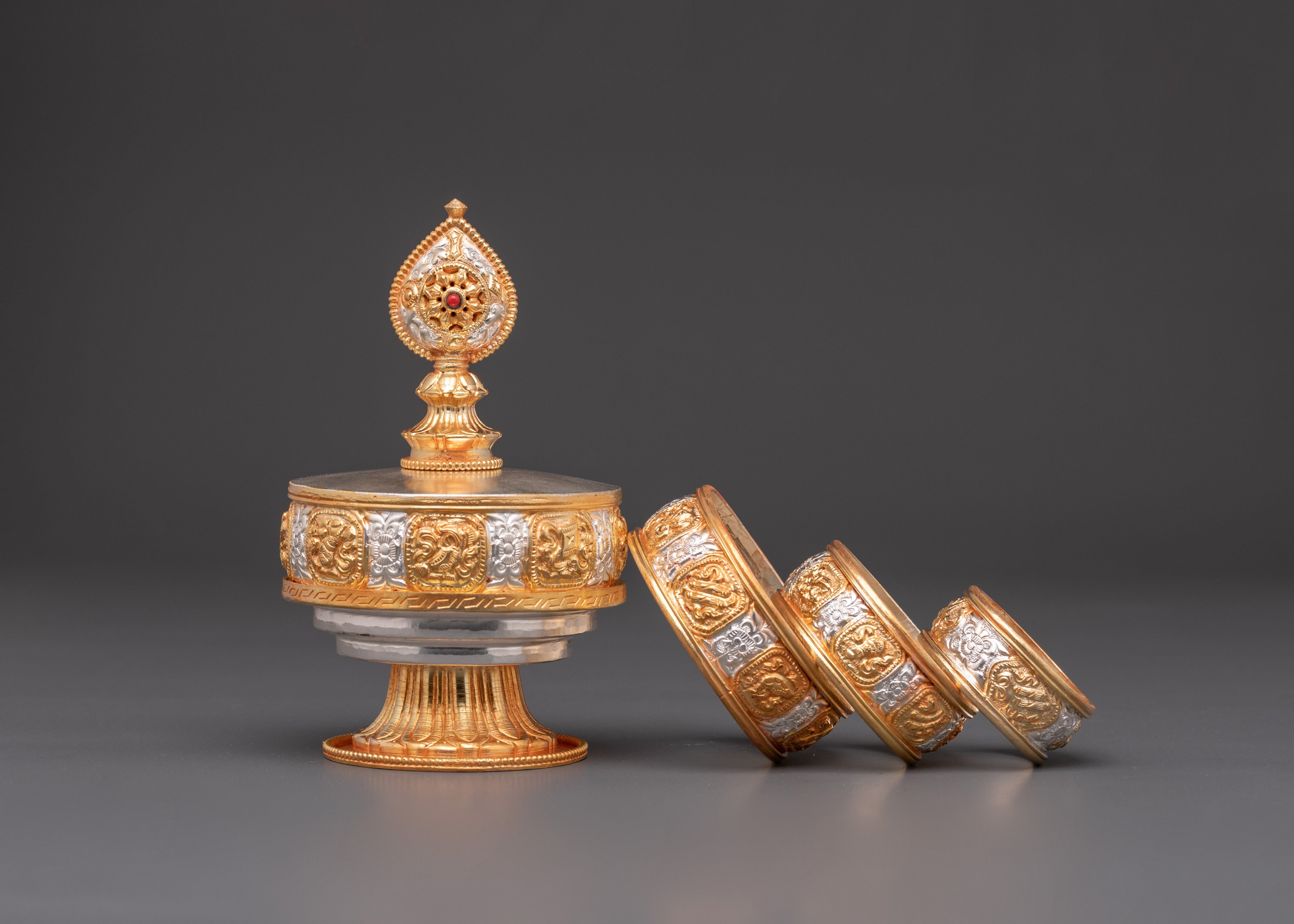 Handcrafted Tibetan Mandala Set | Buddhist Ritual Offering Tool