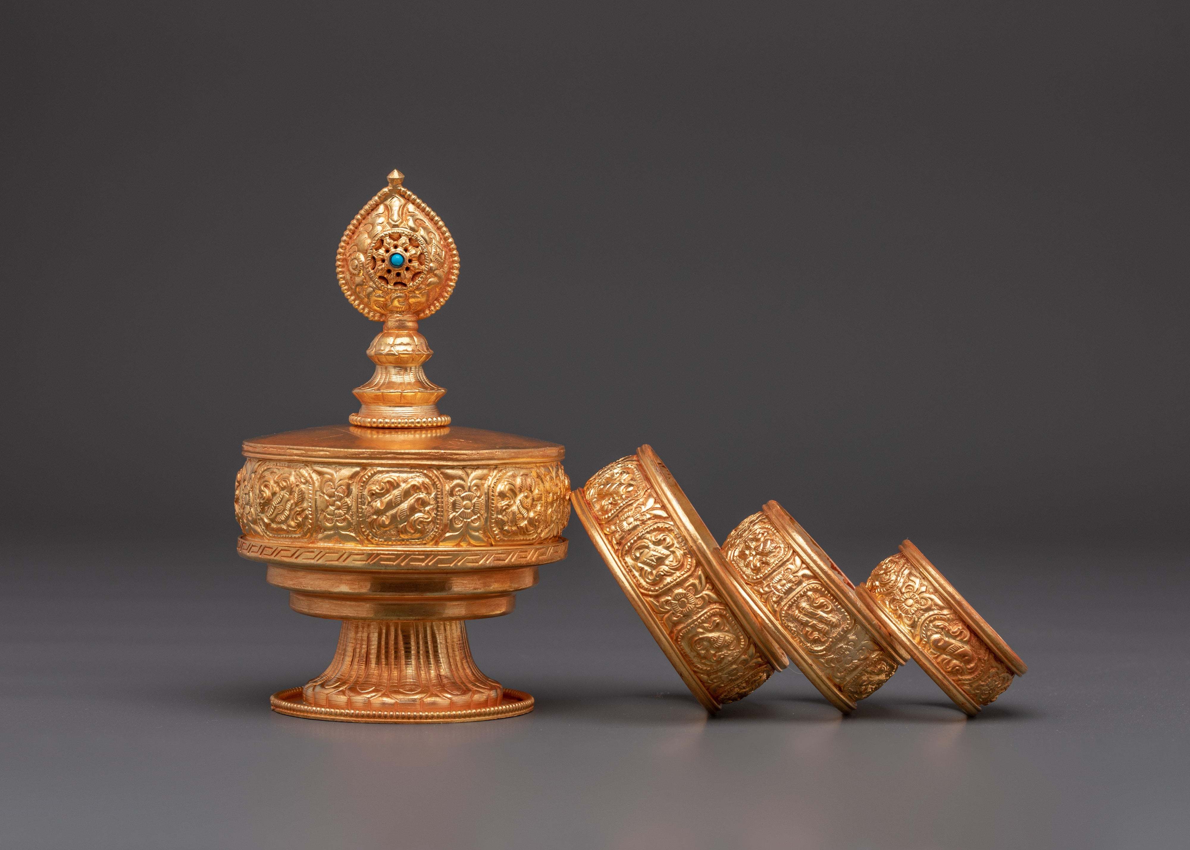 Gold Plated Offering Mandala Set | Spiritual Ritual Item Set