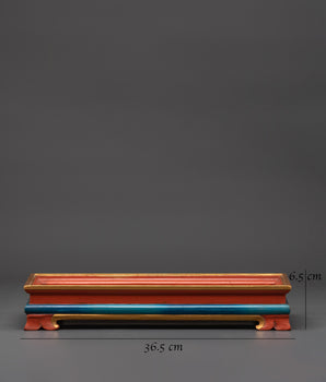 Handcrafted Tibetan Tray | Spiritual Wooden Tray for Rituals and Decor
