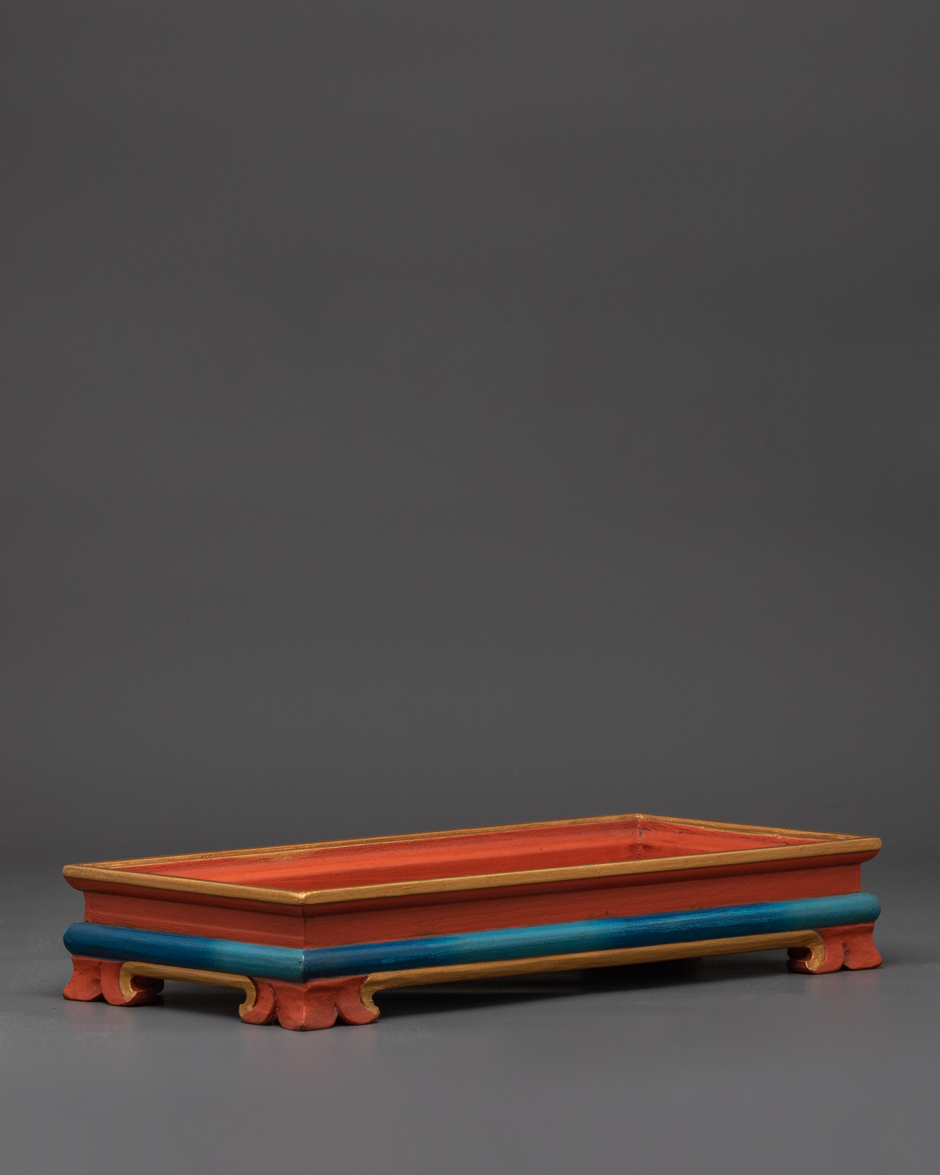 Handcrafted Tibetan Tray | Spiritual Wooden Tray for Rituals and Decor