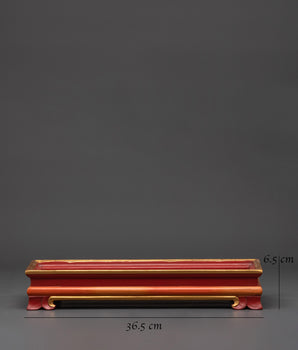 Handcrafted Tibetan Wooden Tray | Spiritual Art for Your Altar and Home