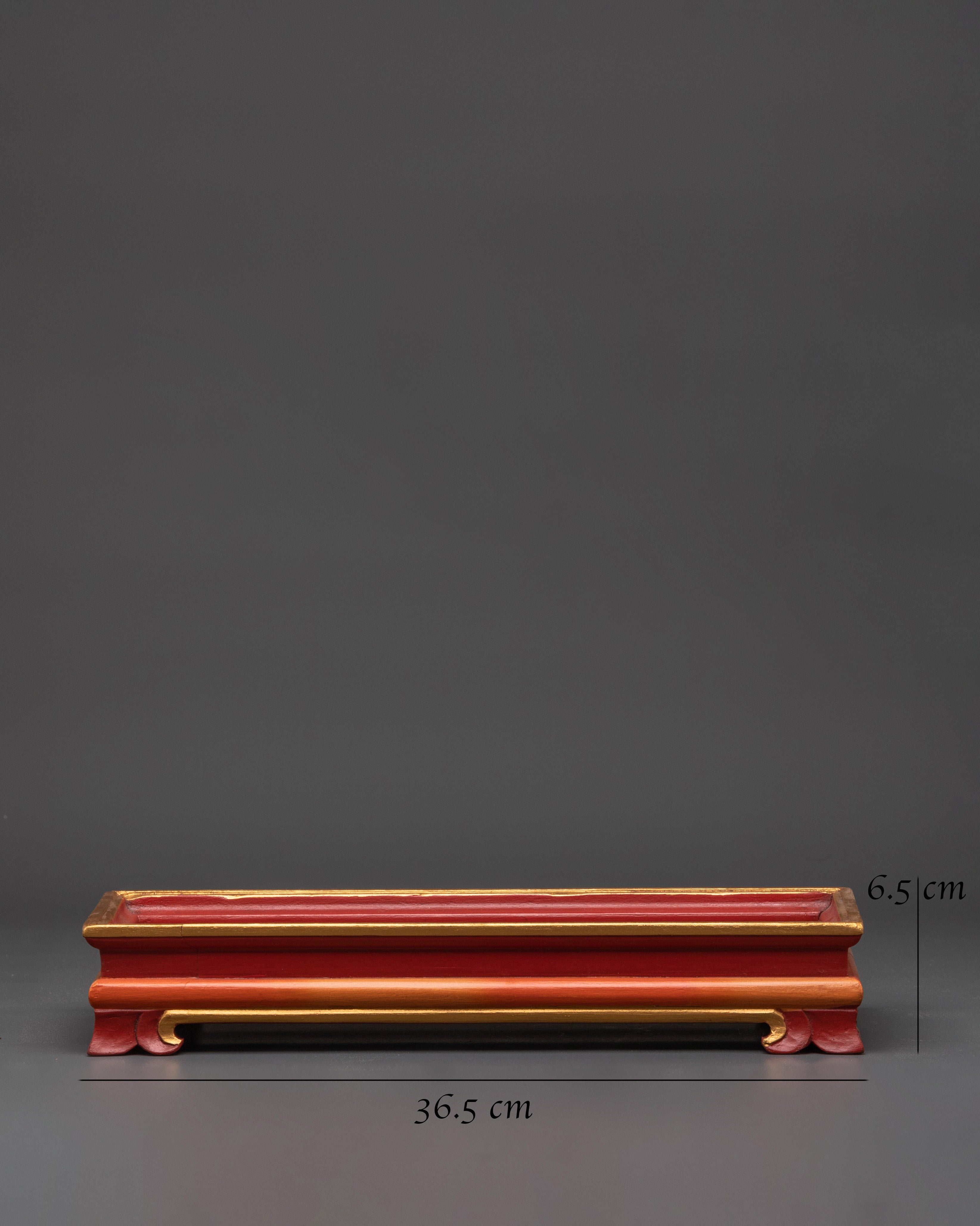 Handcrafted Tibetan Wooden Tray | Spiritual Art for Your Altar and Home